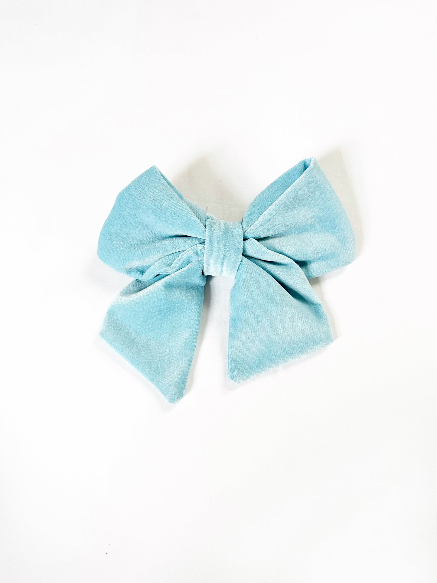 Hair Bow in icy blue velvet