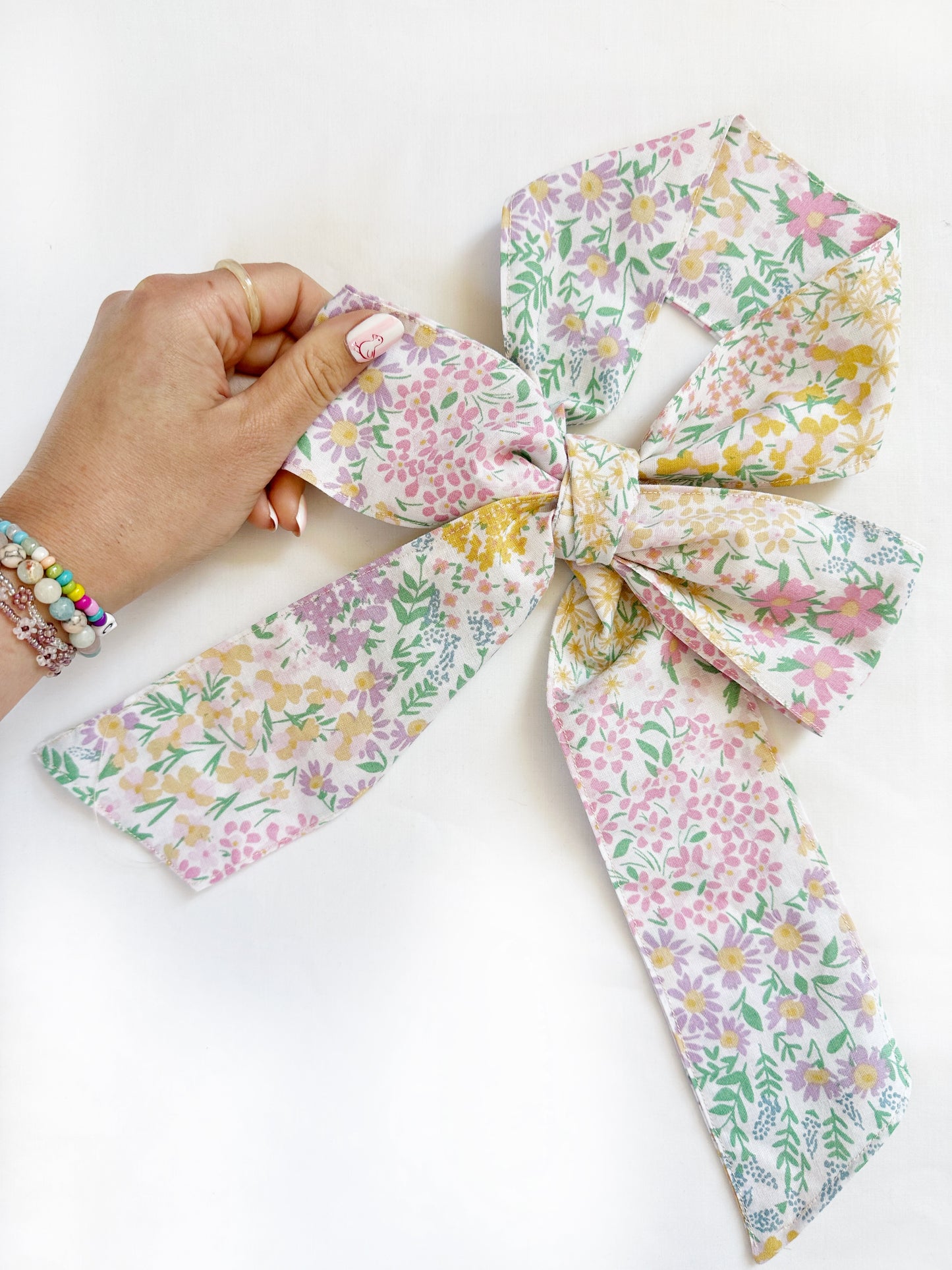 VersaTie hair & neck tie in Enid floral cotton