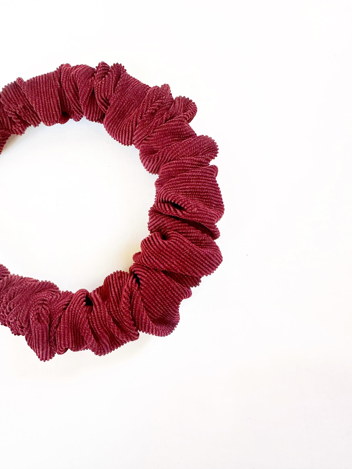 Ruffle Headband in burgundy cord