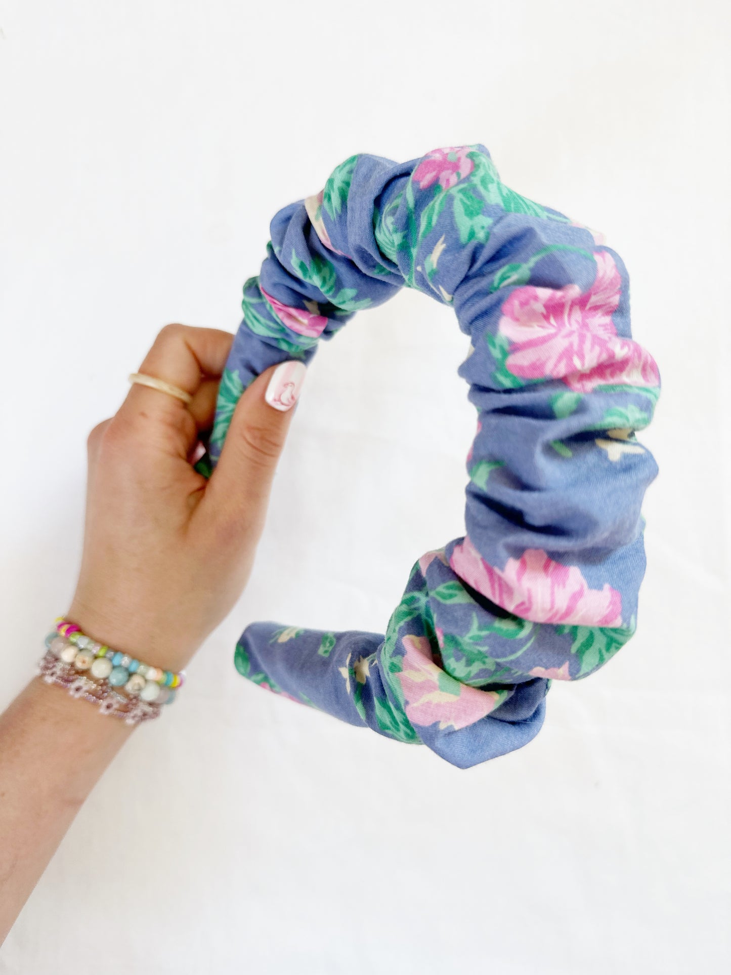 Ruffle Headband in Laura Ashley floral cotton.
