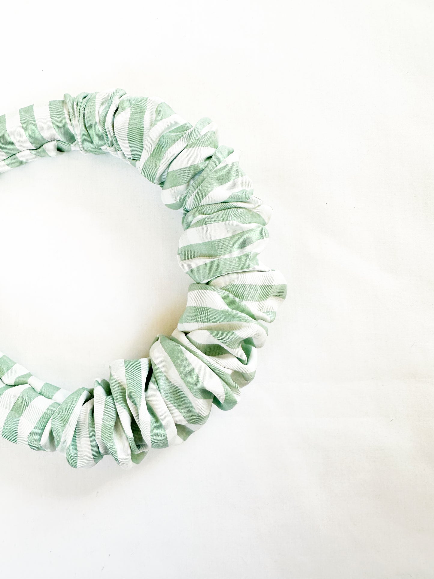 Ruffle Headband in mint gingham