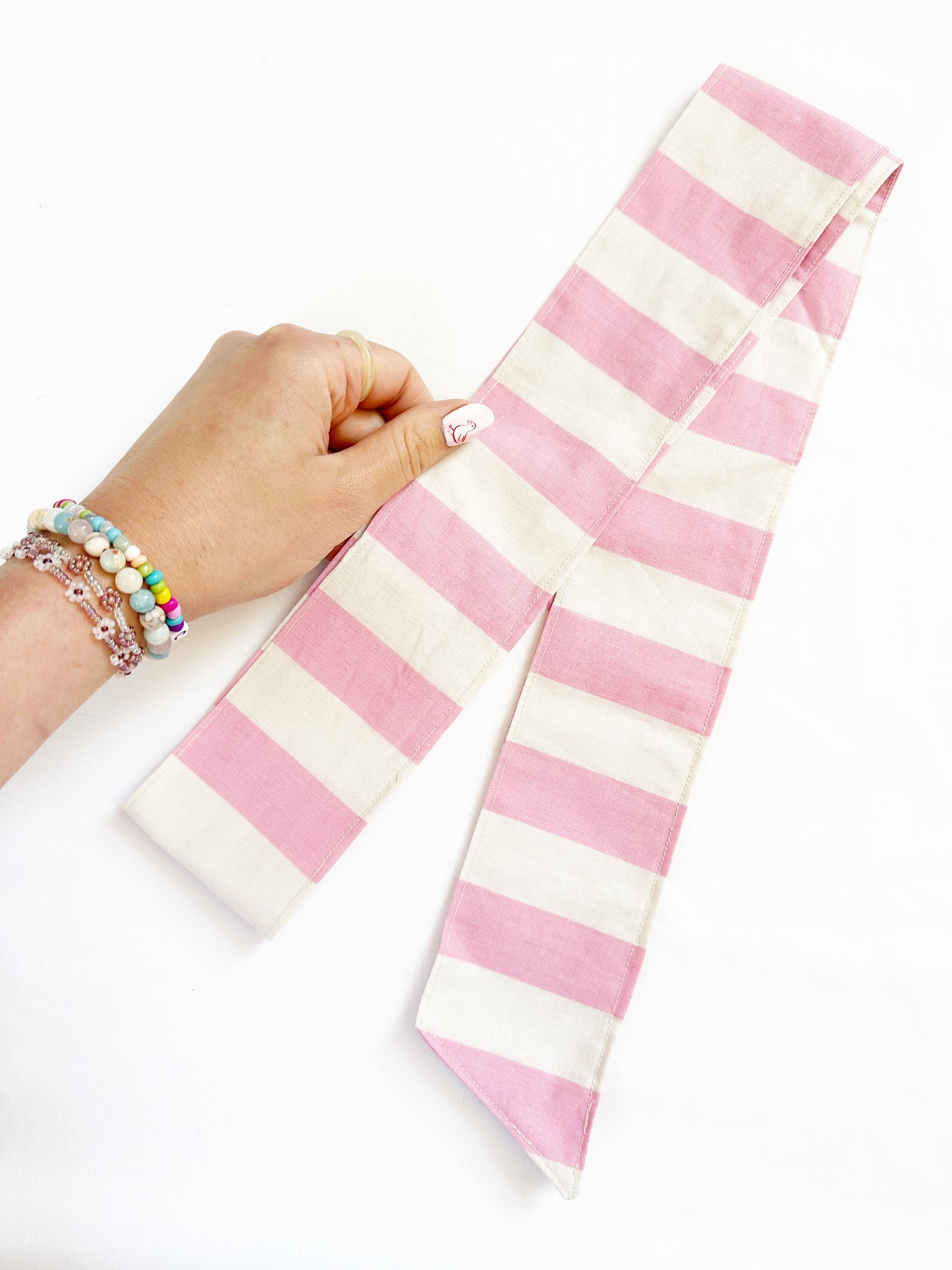 VersaTie hair & neck tie in Penny candy stripe
