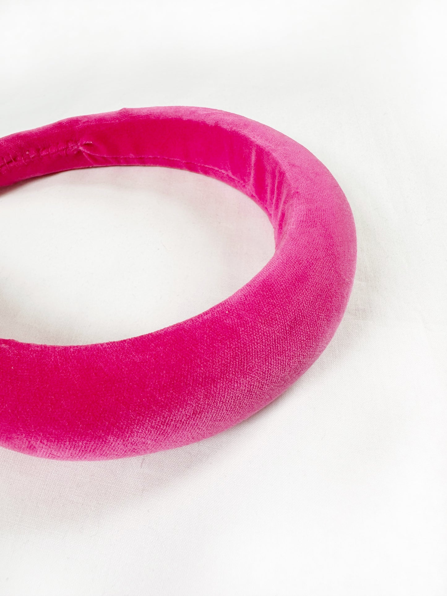 Padded Headband in Hot Pink Velvet