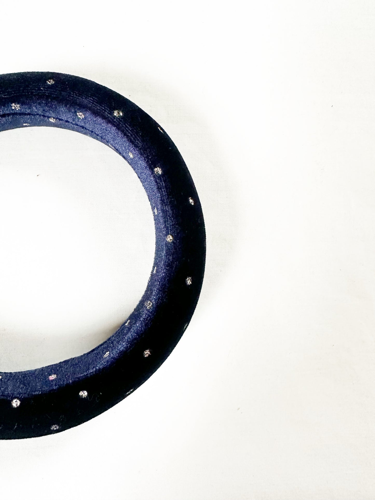 Classic Headband in blue velvet silver