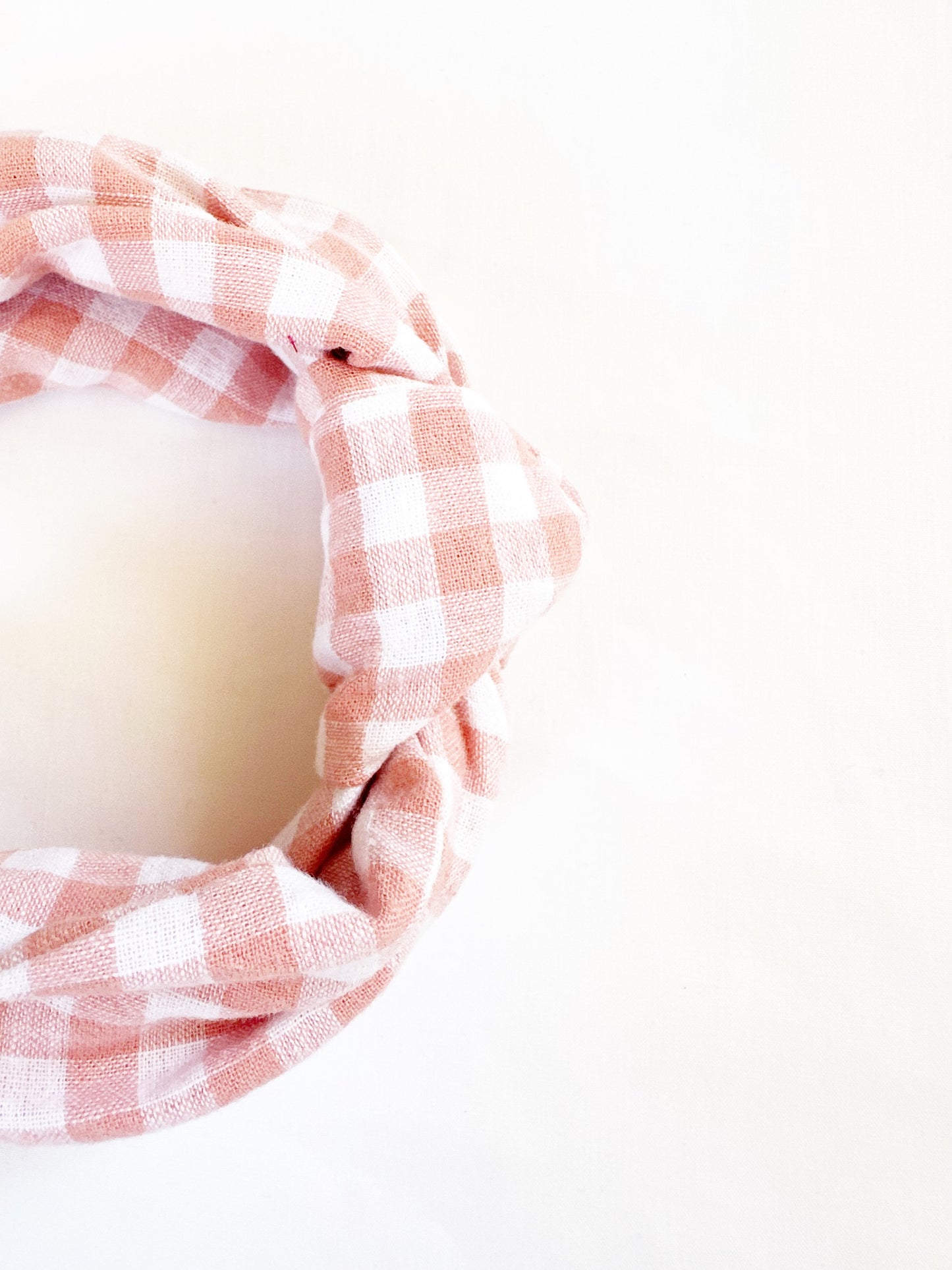 Knotted Headband in peachy pink cotton