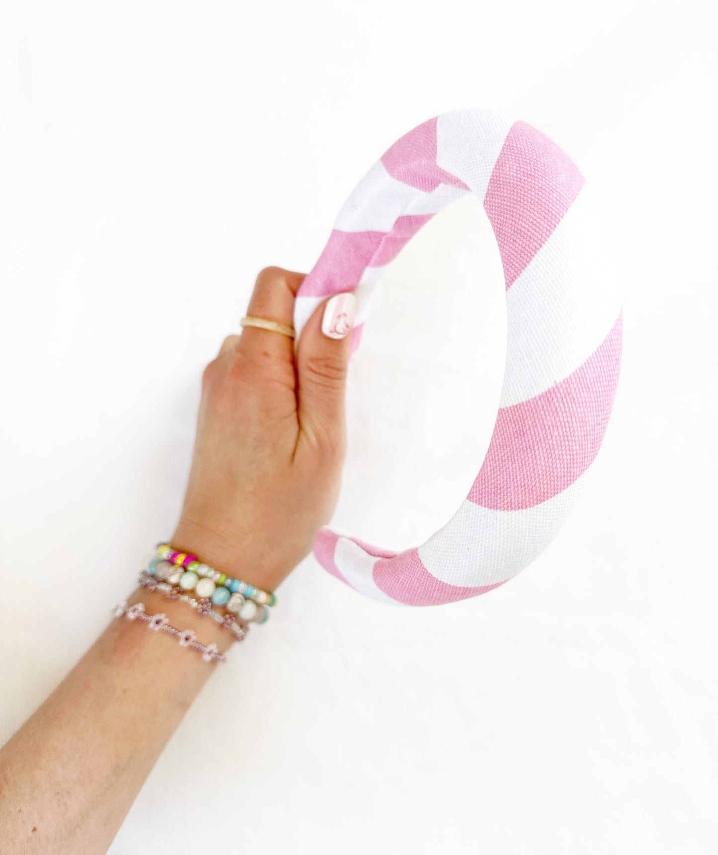 Padded Headband in Penny candy stripe