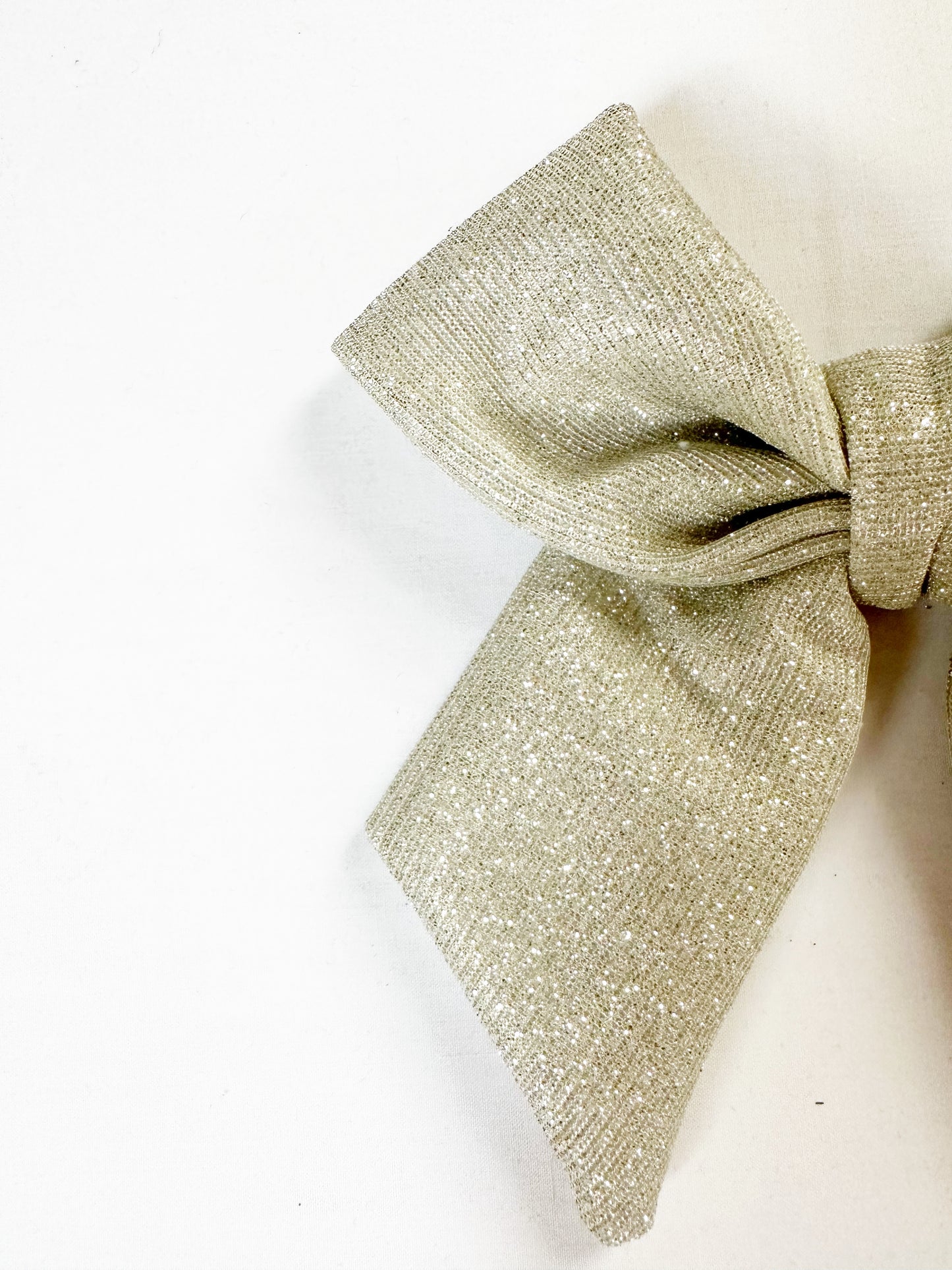Hair Bow in silver glitter