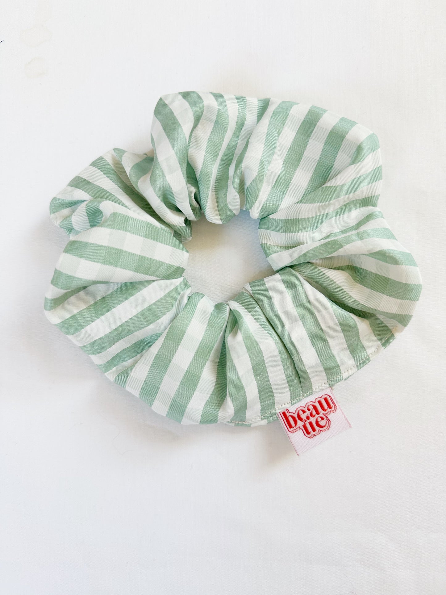 OG scrunchie in mint gingham