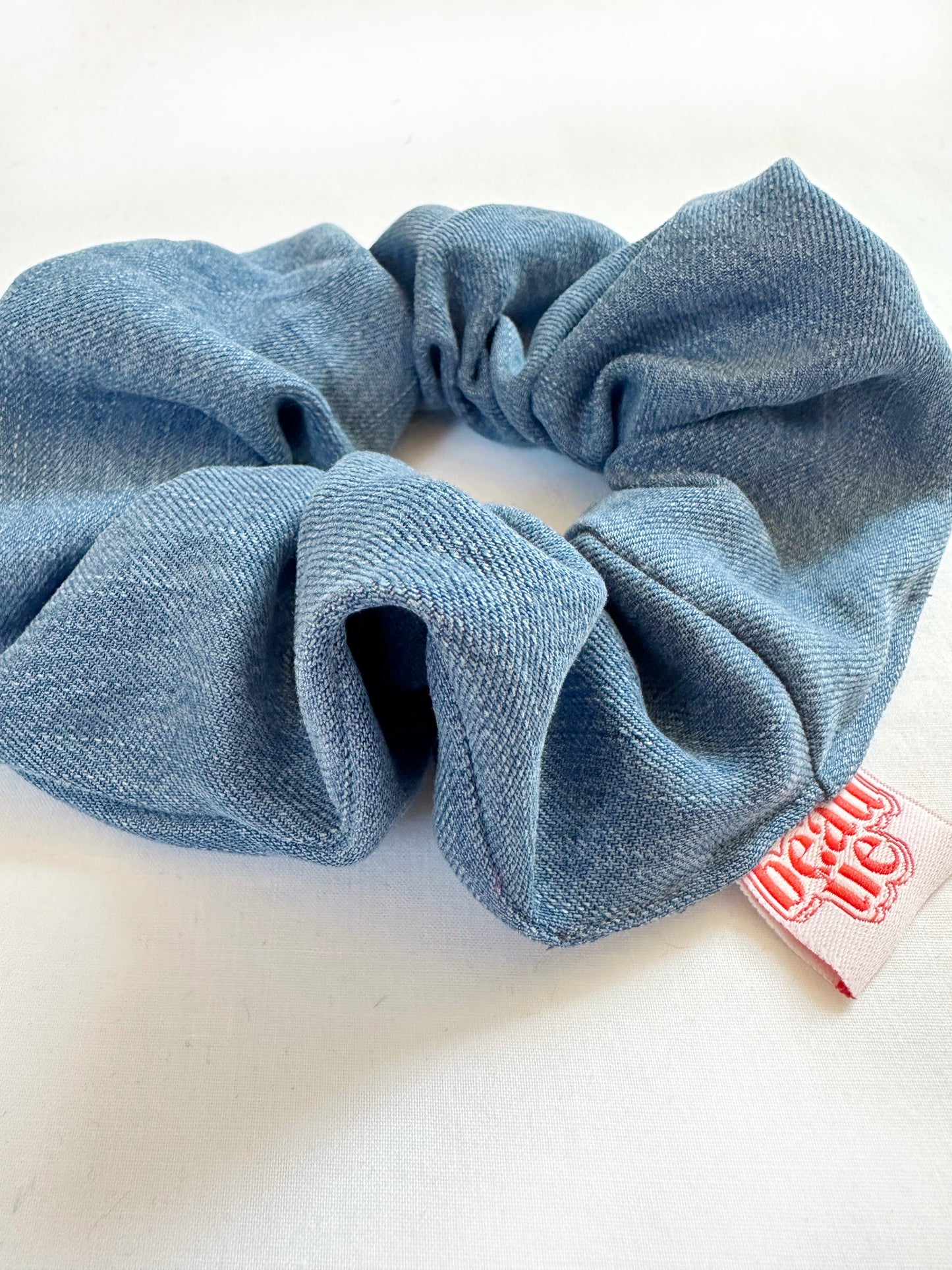 OG scrunchie in blue denim