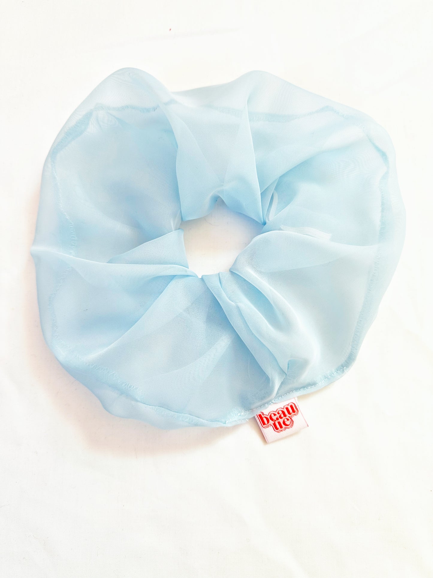 Oversized scrunchie in sheer baby blue