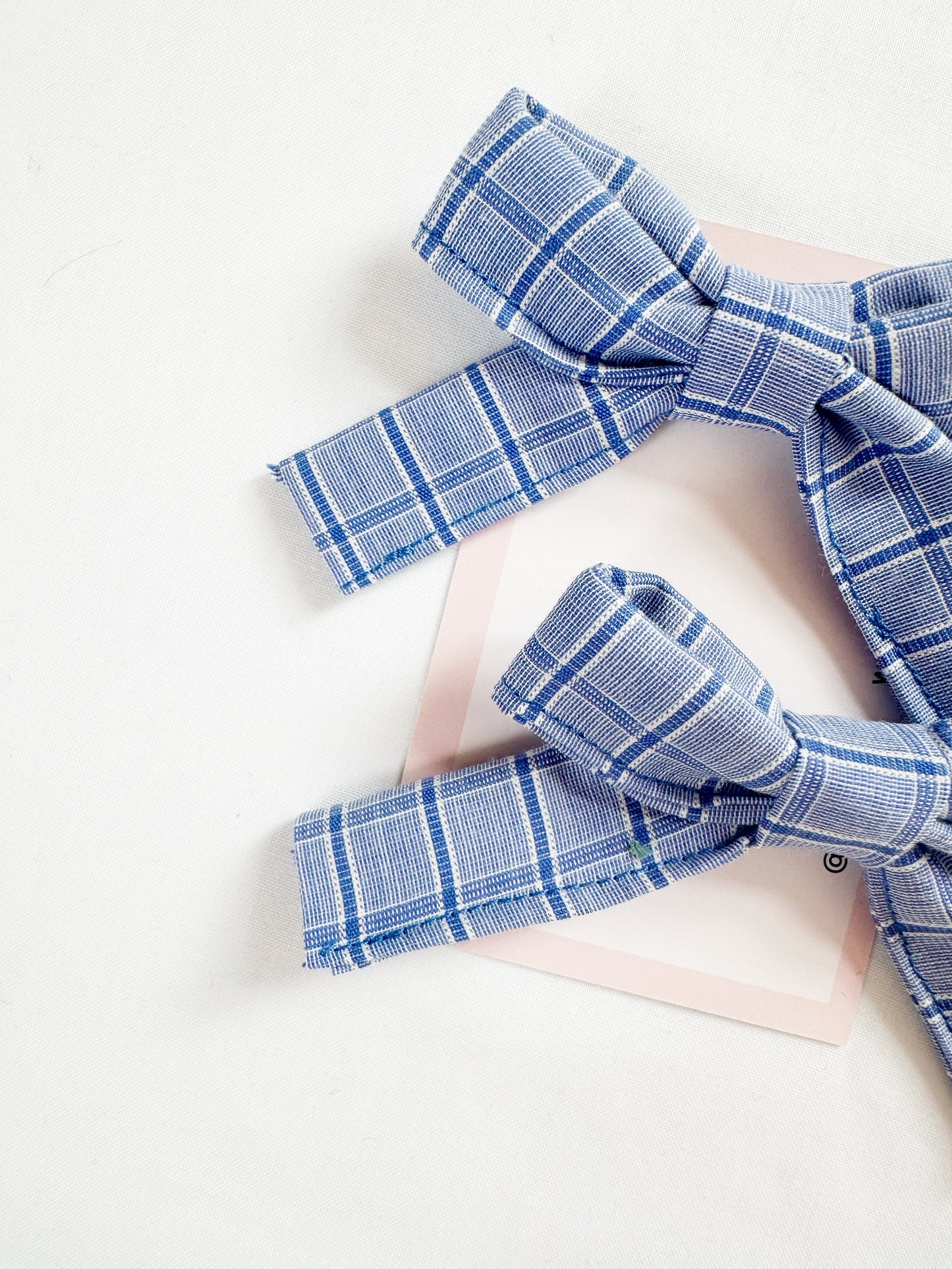 Bonnie mini hair bows in blue check