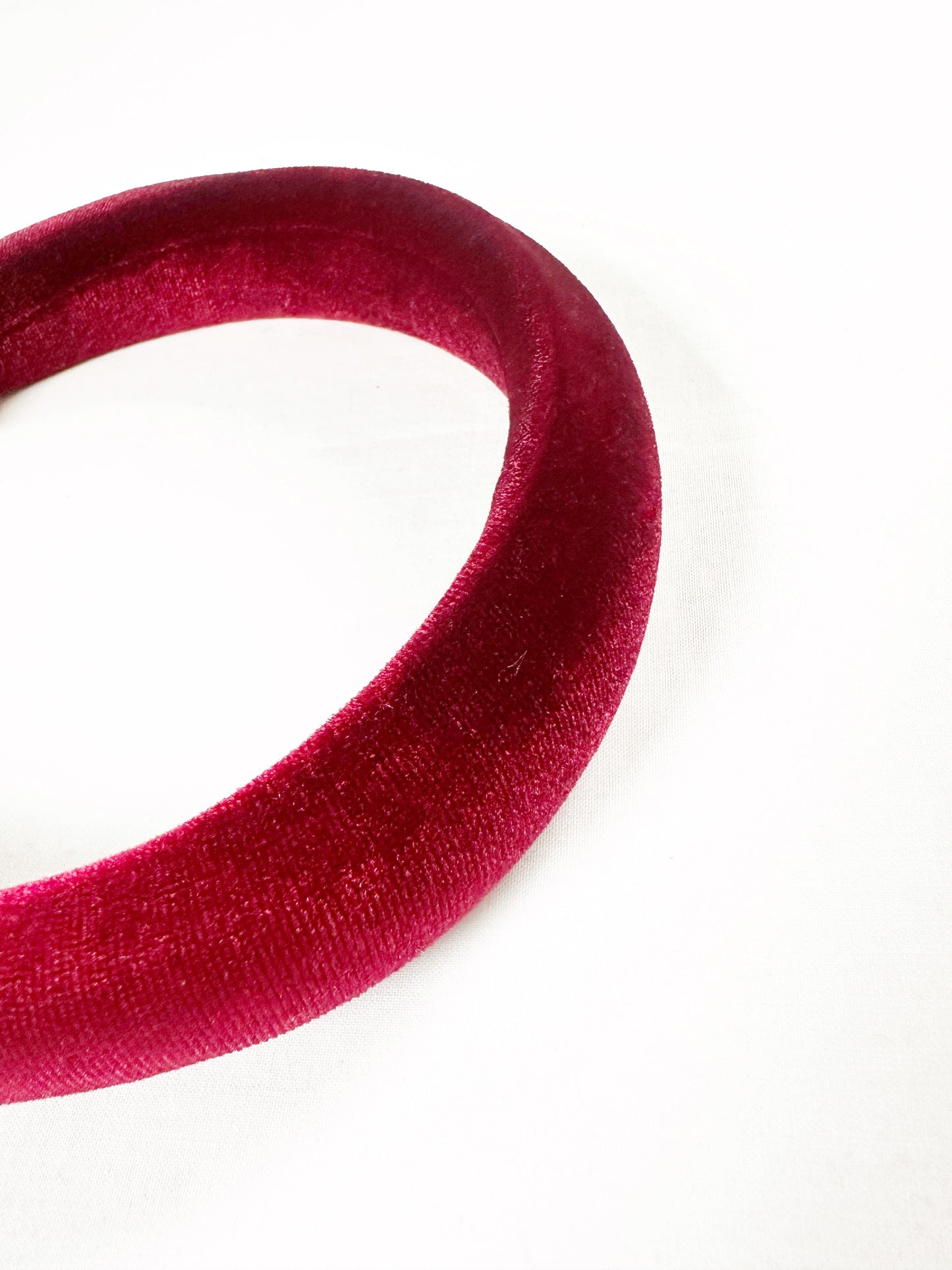Classic Headband in red velour velvet