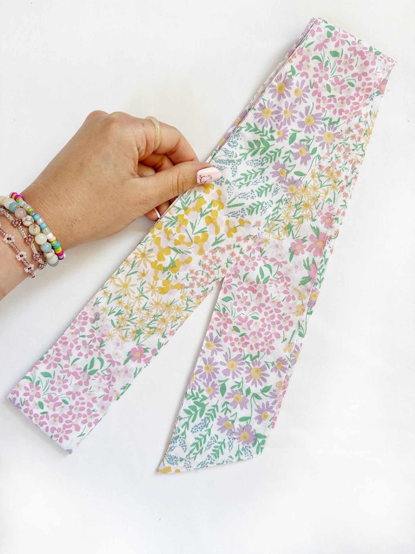 VersaTie hair & neck tie in Enid floral cotton
