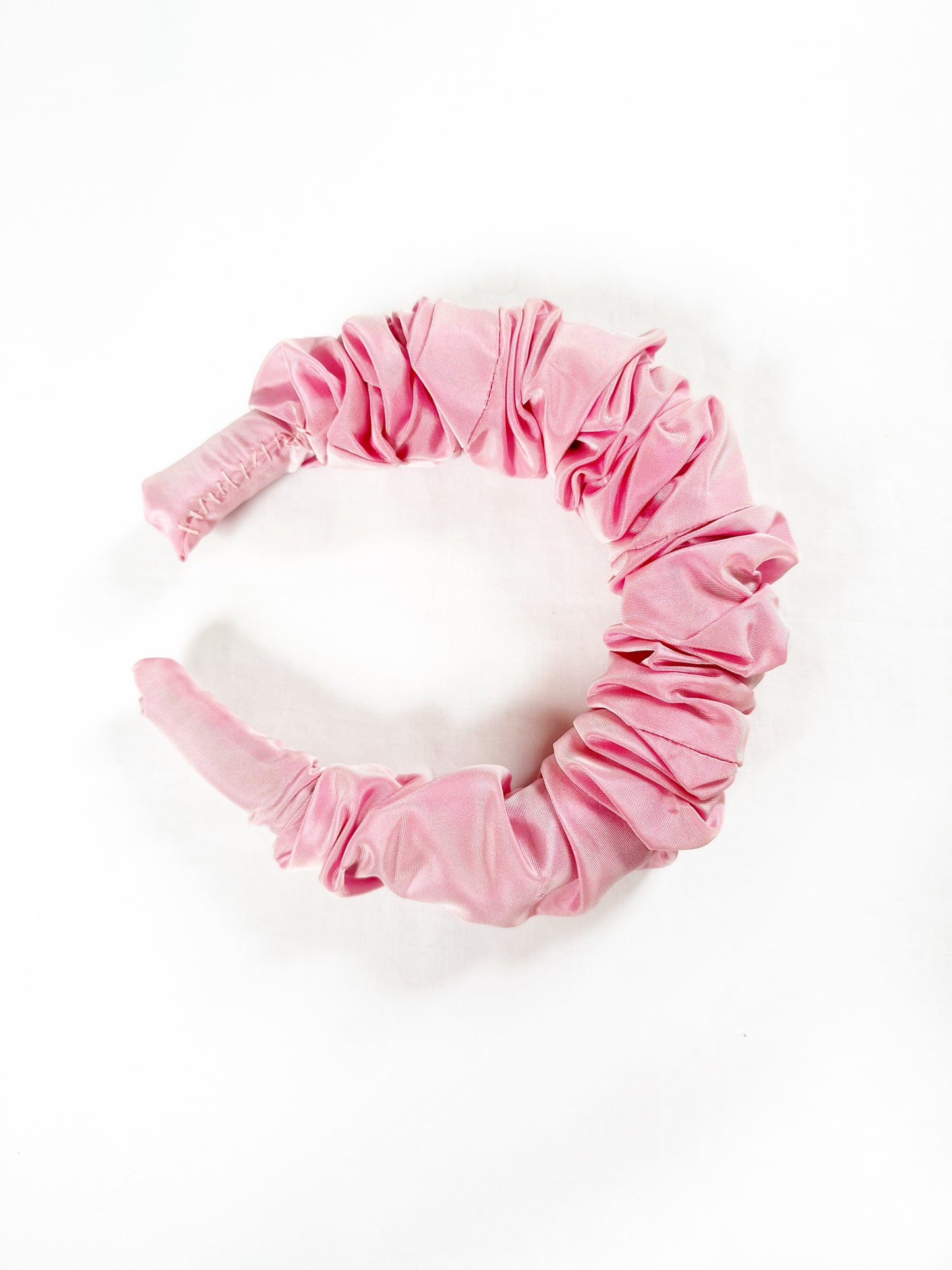 Ruffle Headband in pink taffeta