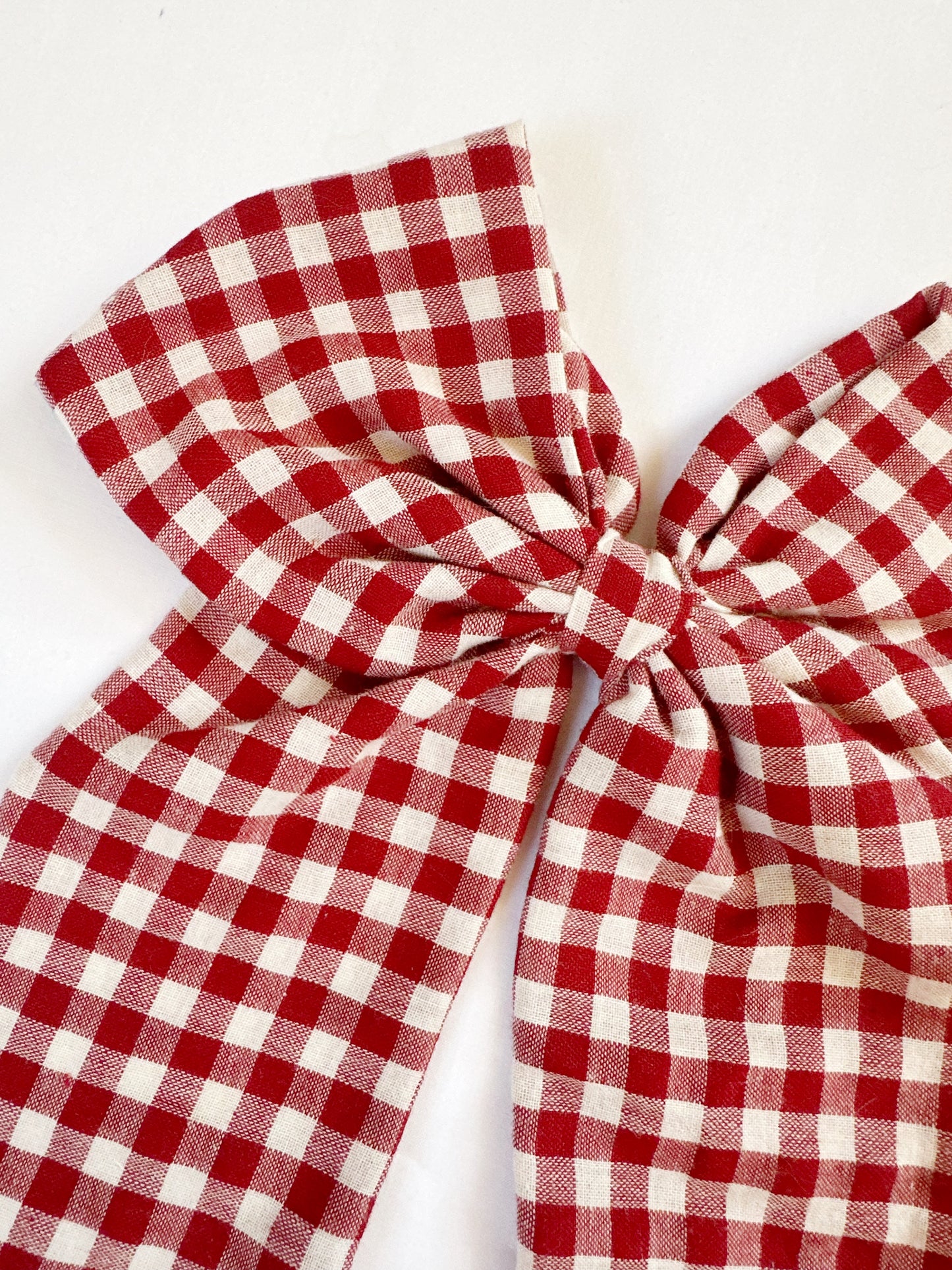 POWER Hair Bow in red gingham