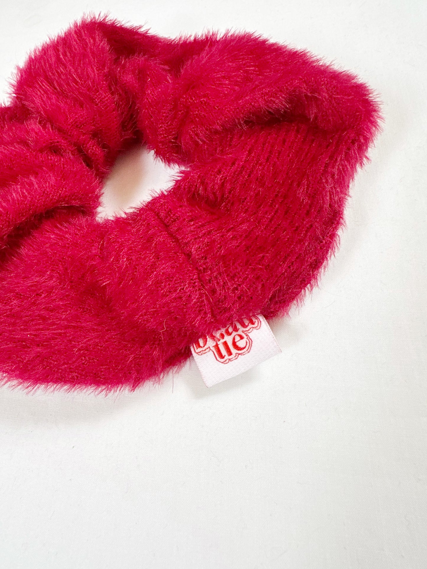 OG scrunchie in red fluffy