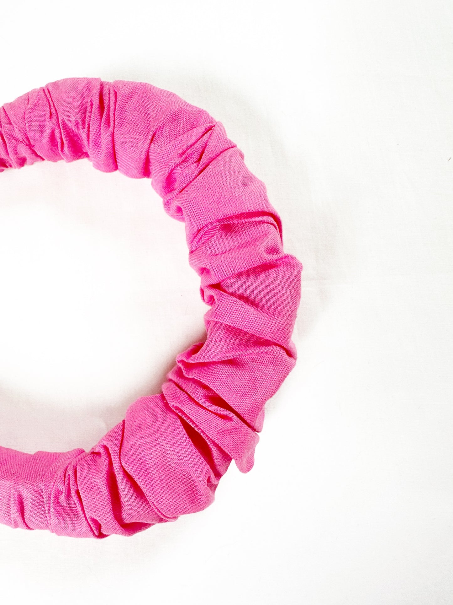 Ruffle Headband in pink cotton