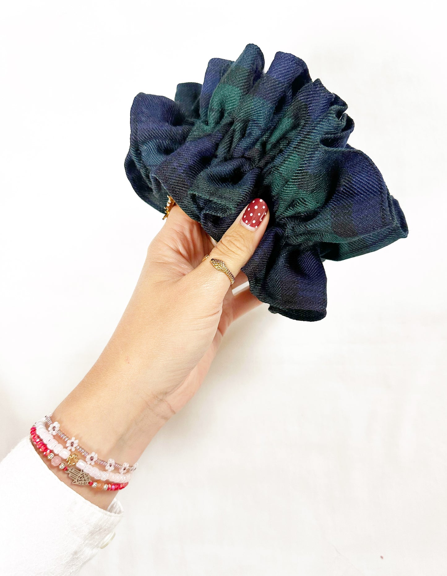 OG scrunchie in tartan double frill