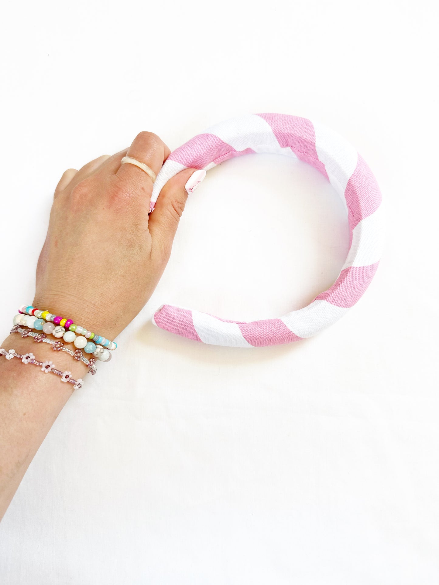 Padded Headband in Penny candy stripe