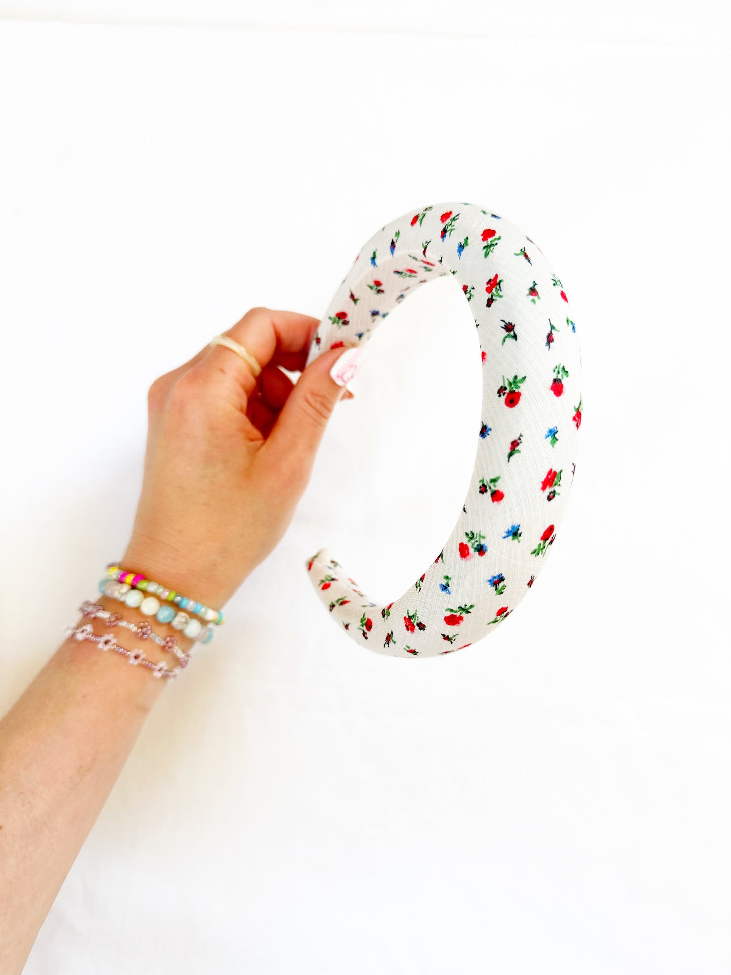 Padded Headband in red floral