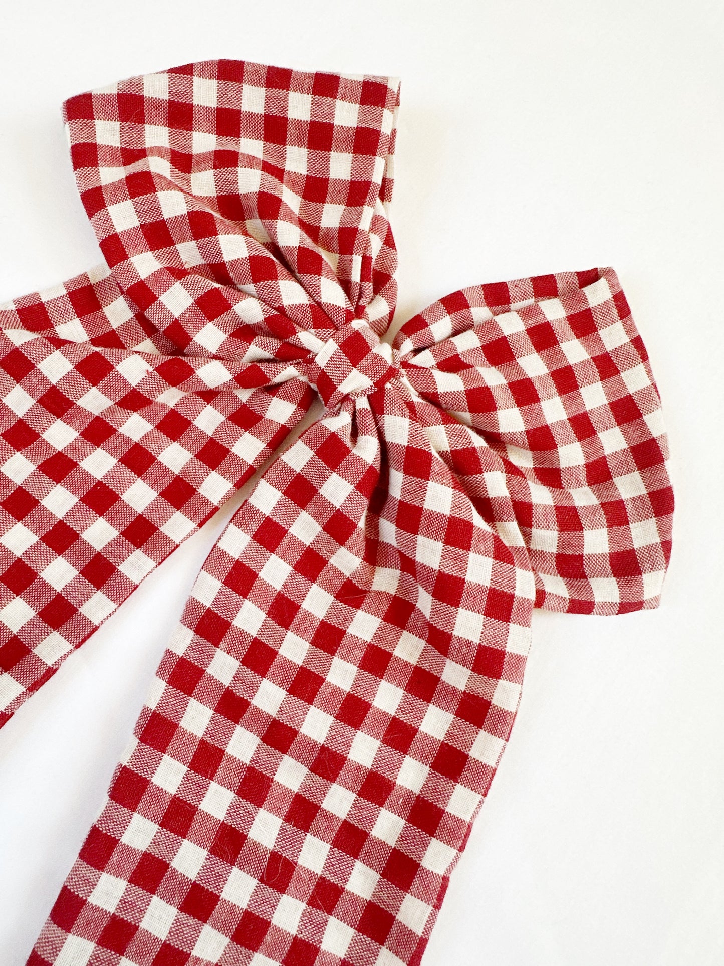 POWER Hair Bow in red gingham