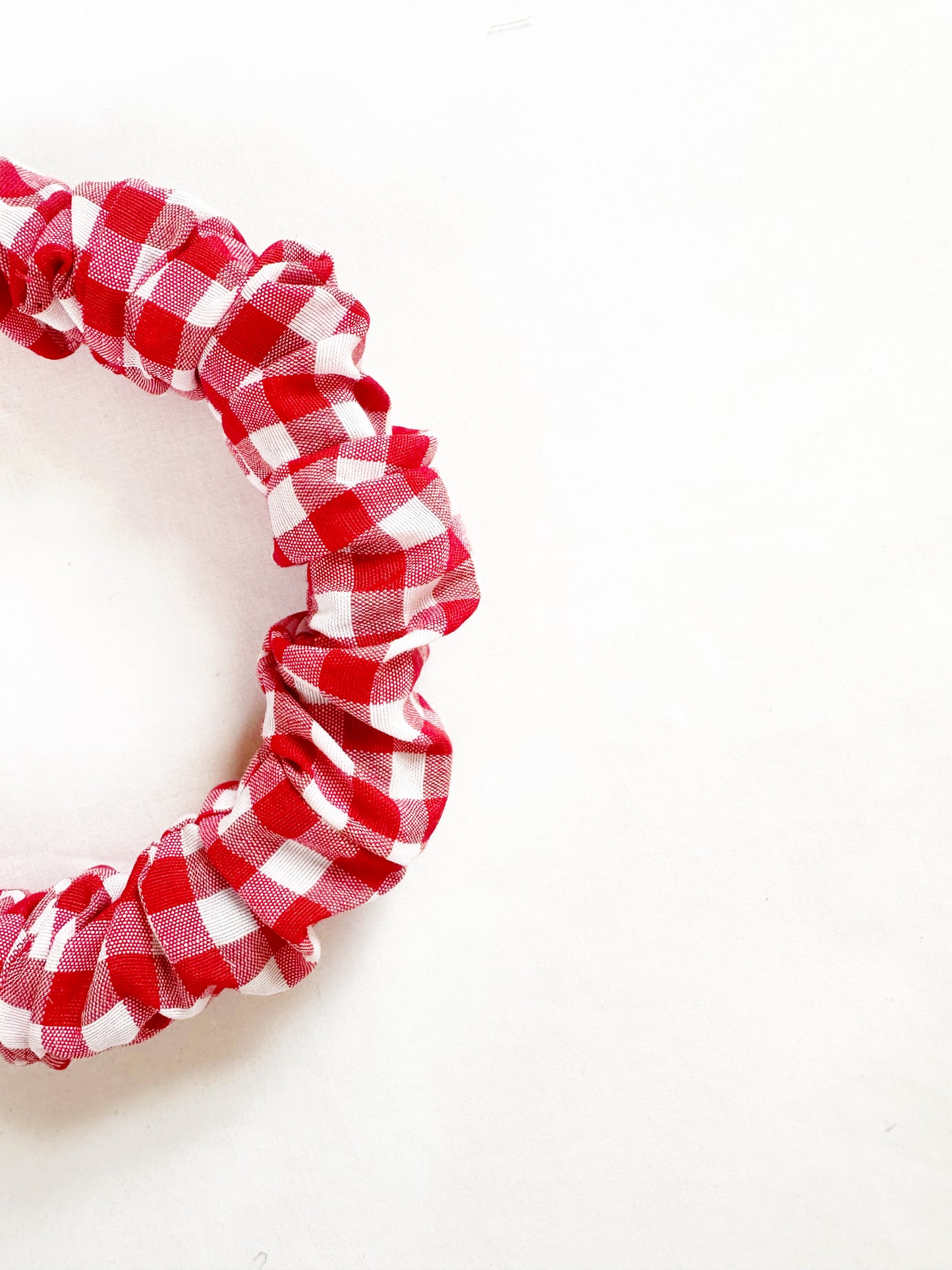Ruffle Headband in red white gingham