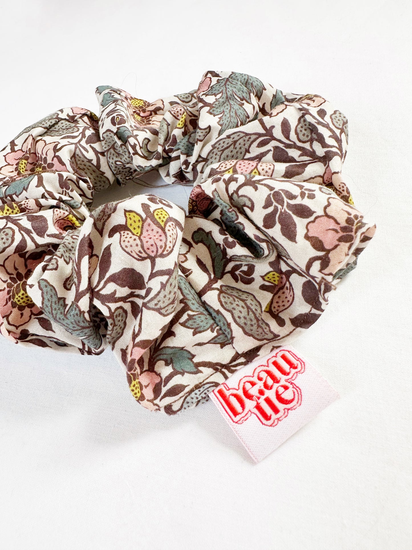 OG scrunchie in pink vine Liberty cotton