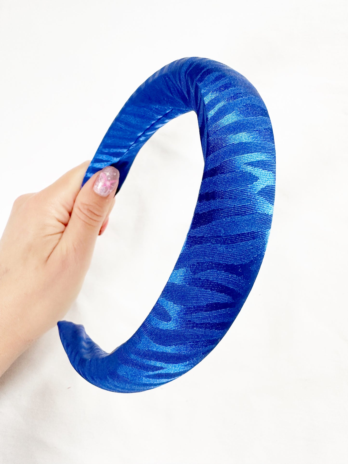 Classic Headband in electric blue zebra