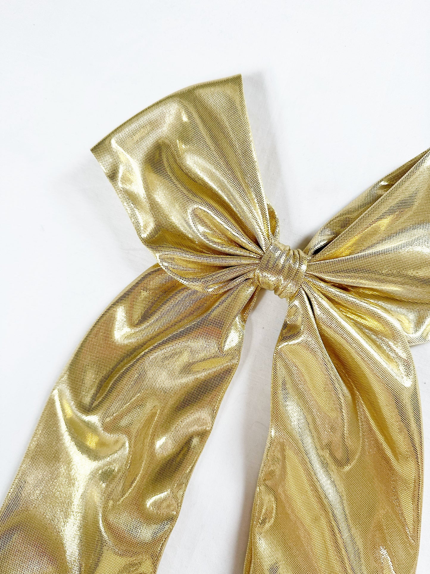 Power Hair Bow in gold lamé