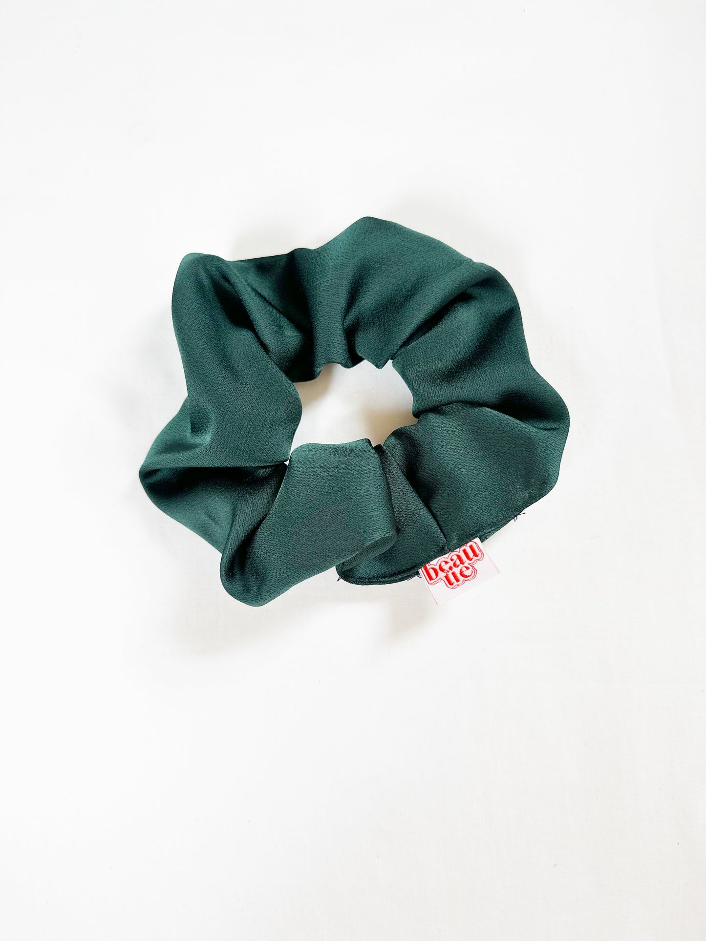 OG scrunchie in forest green silk