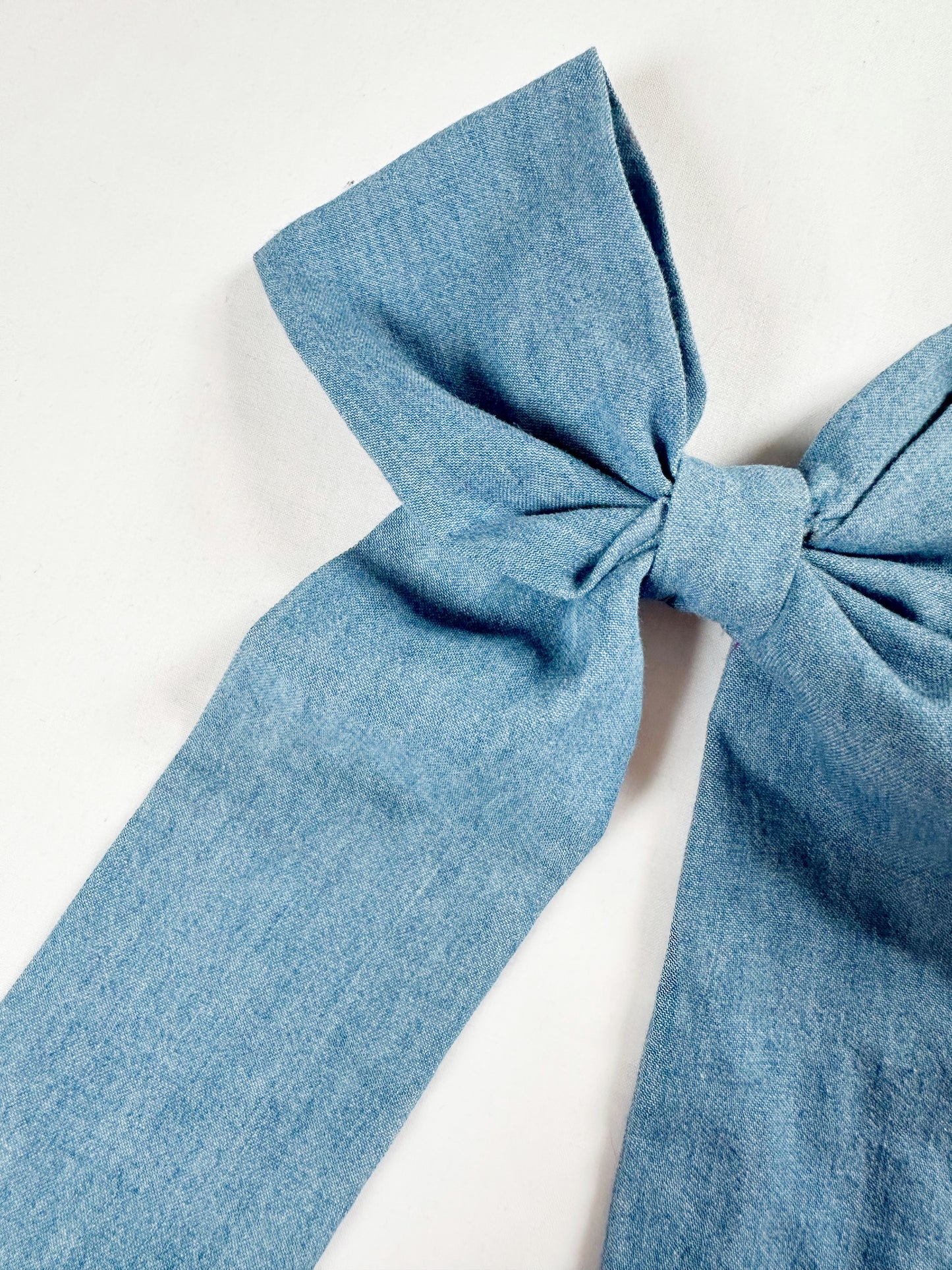 POWER Hair Bow in denim blue