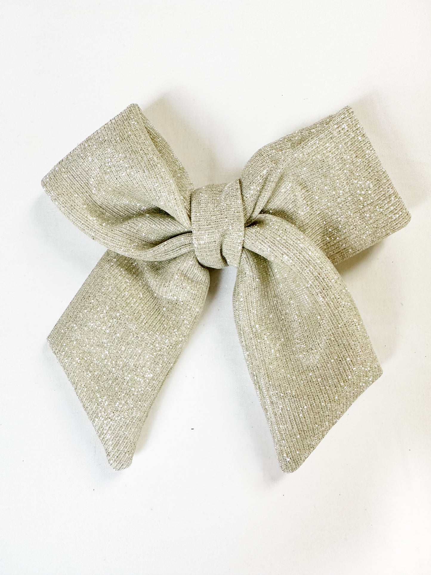 Hair Bow in silver glitter