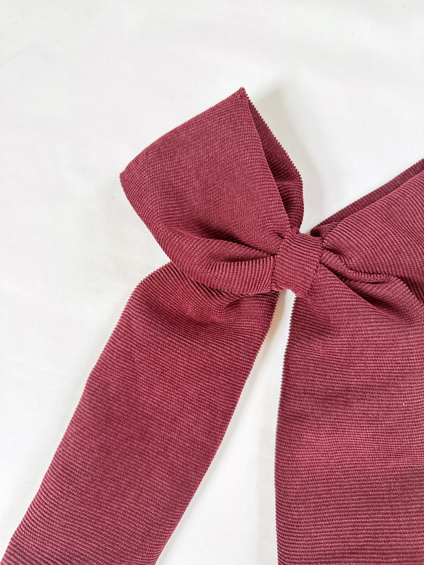 POWER Hair Bow in burgundy cord