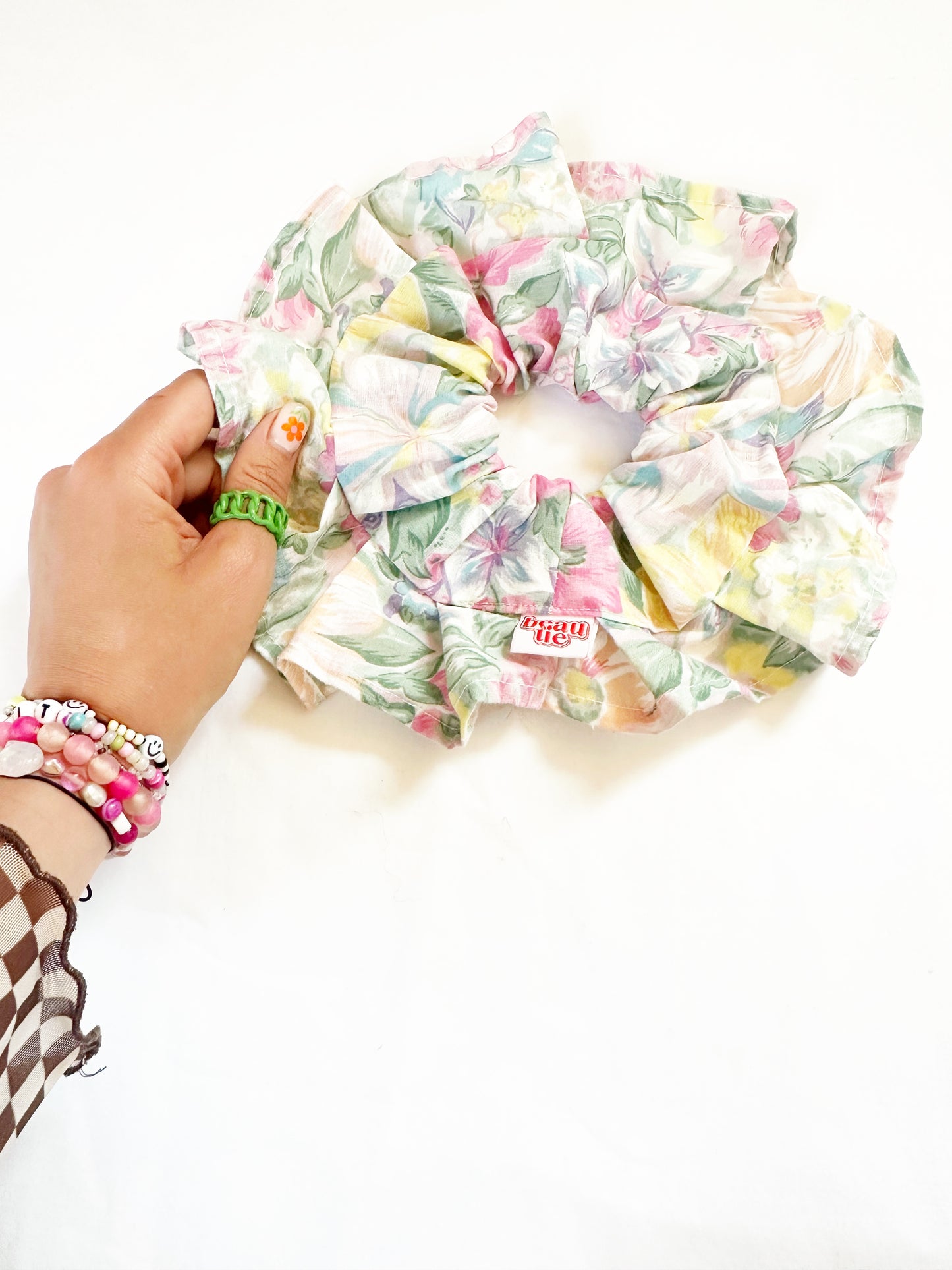 Oversized ruffle scrunchie in Valerie floral