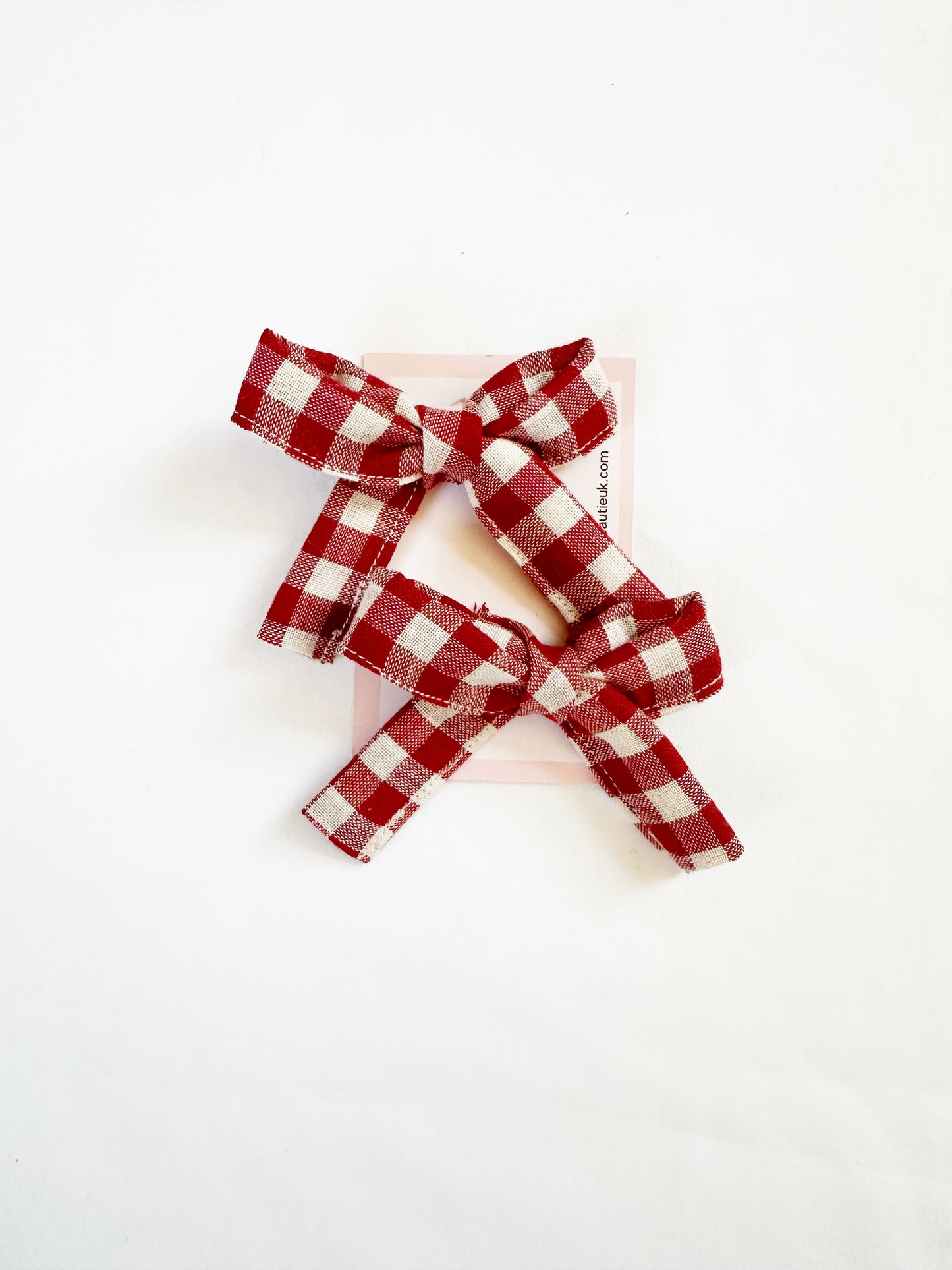 Bonnie mini hair bows in red gingham