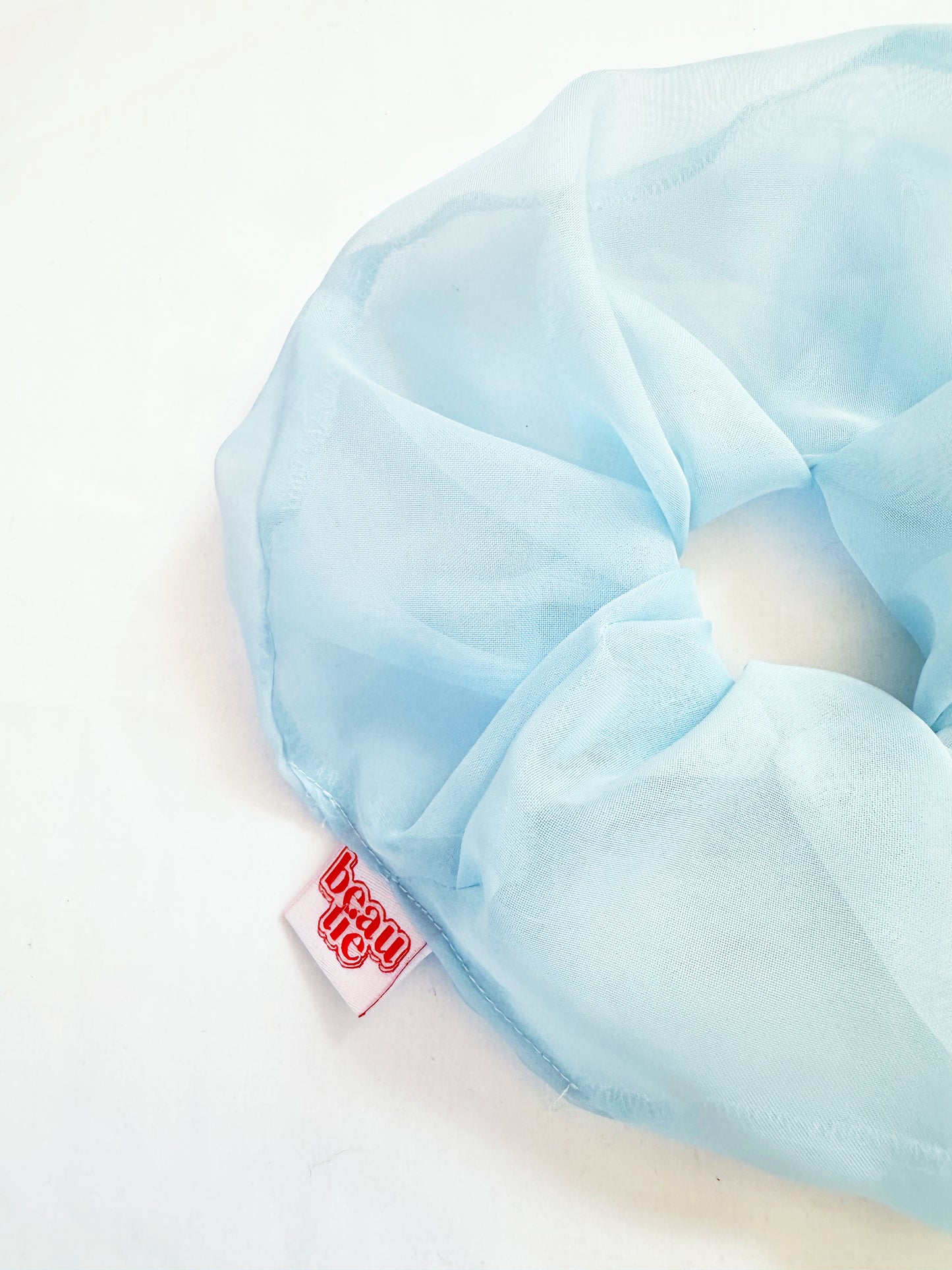 Oversized scrunchie in sheer baby blue