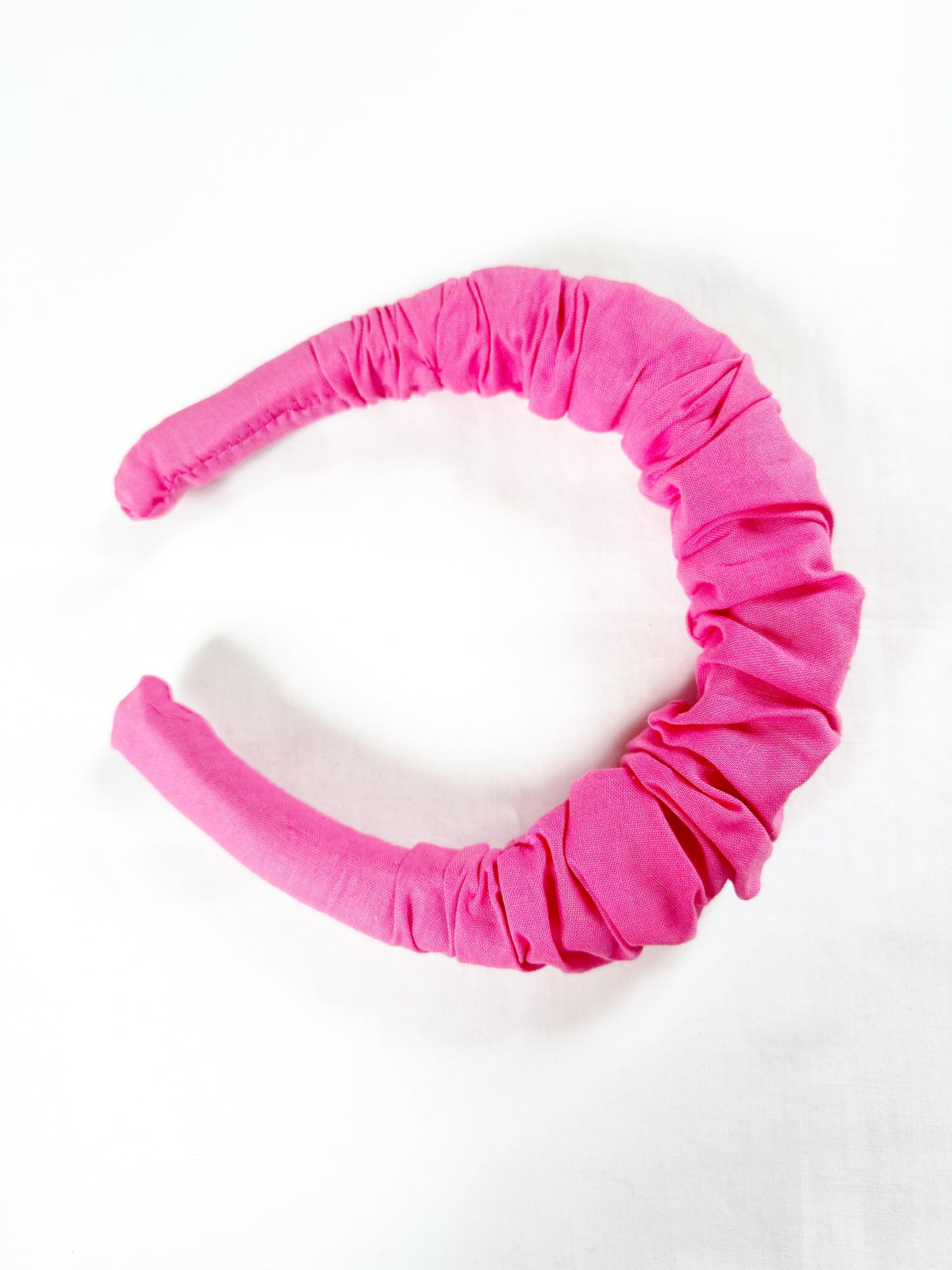Ruffle Headband in pink cotton