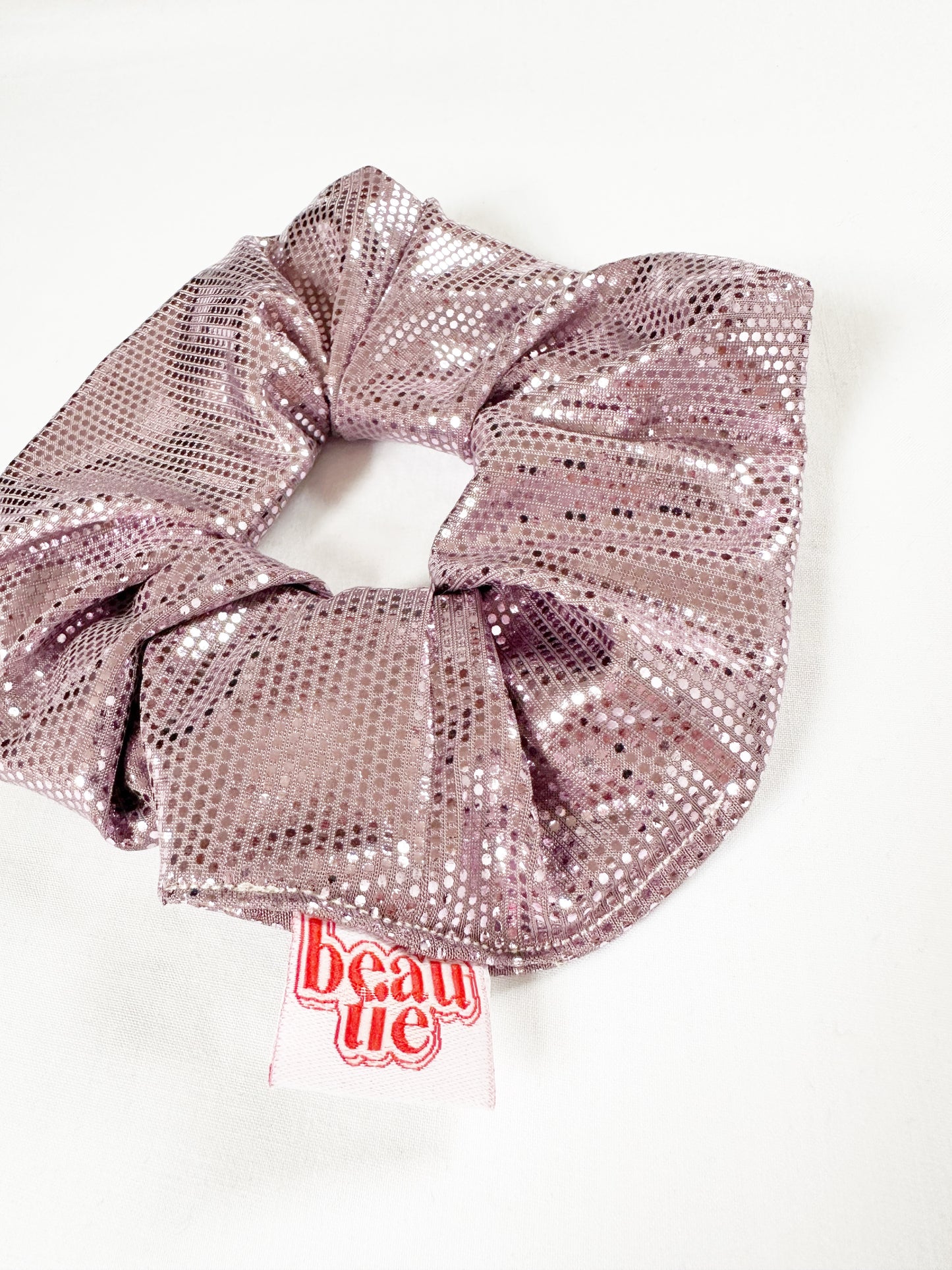 OG scrunchie in pink disco ball