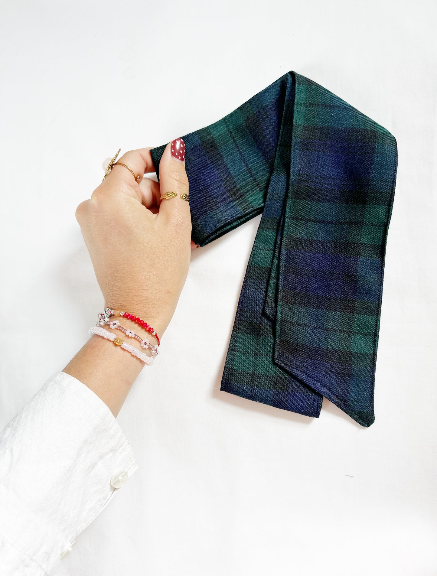VersaTie hair & neck tie in black watch tartan