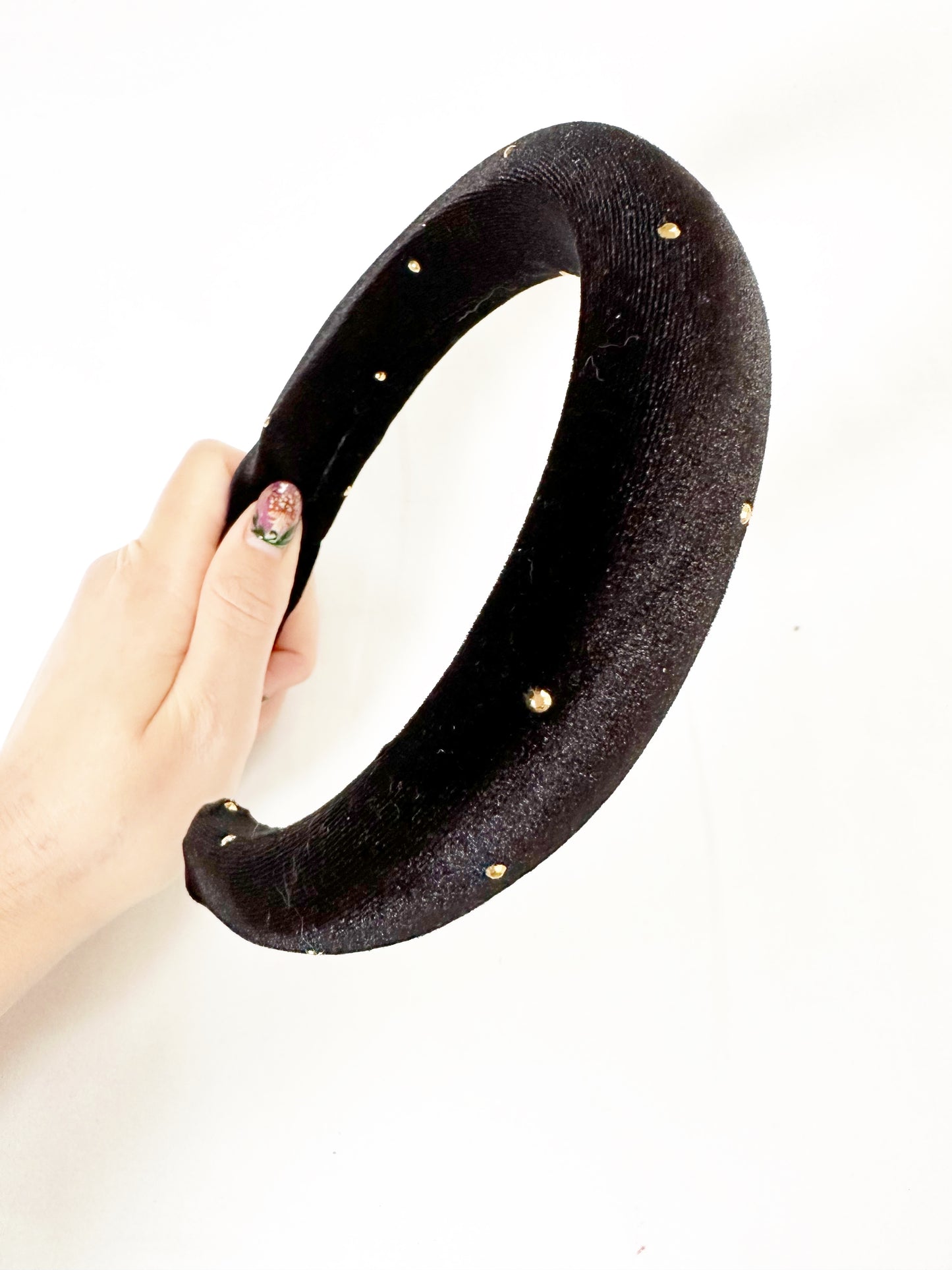 Classic Headband in black & gold velvet