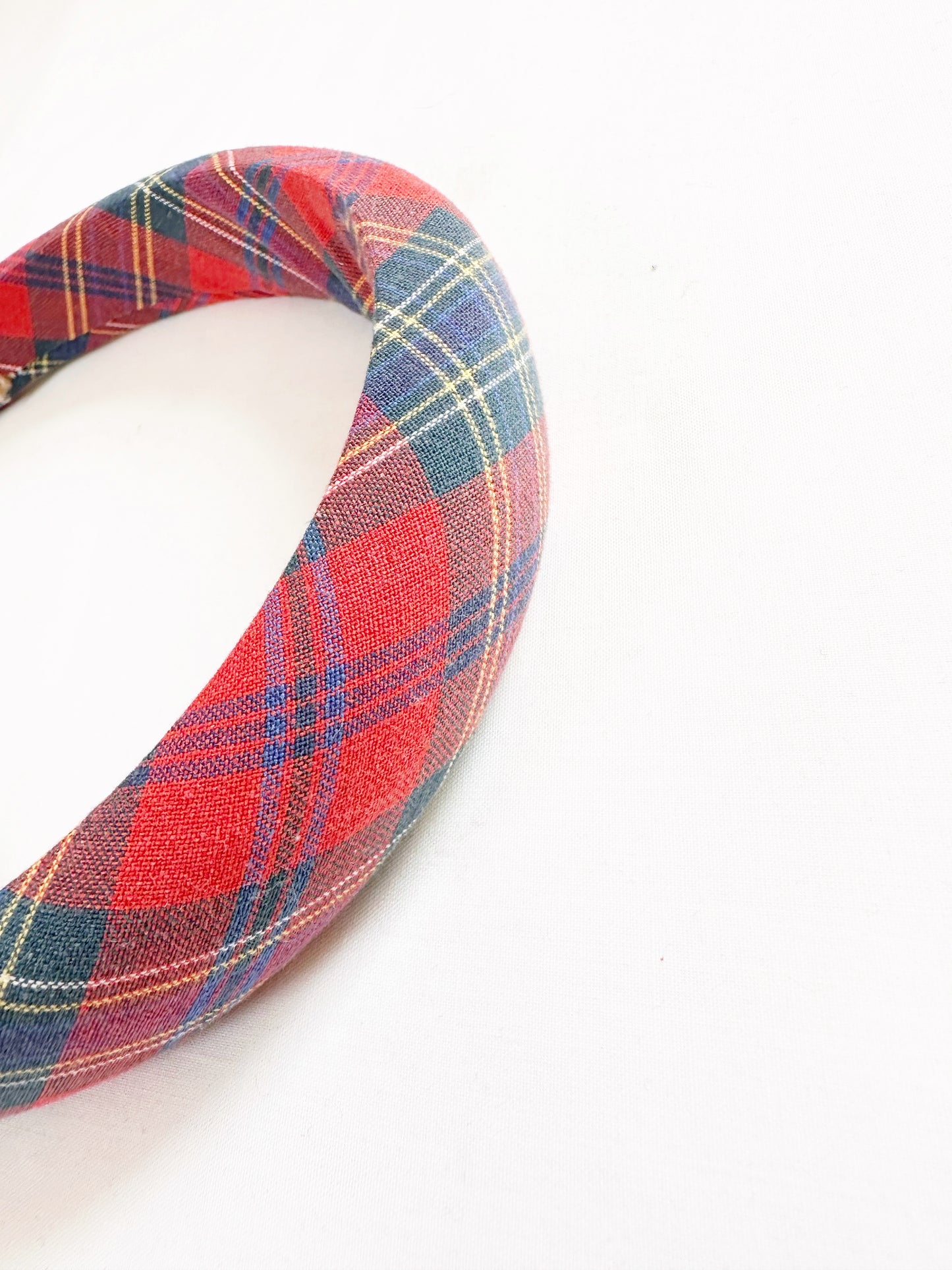 Classic Headband in red and green tartan