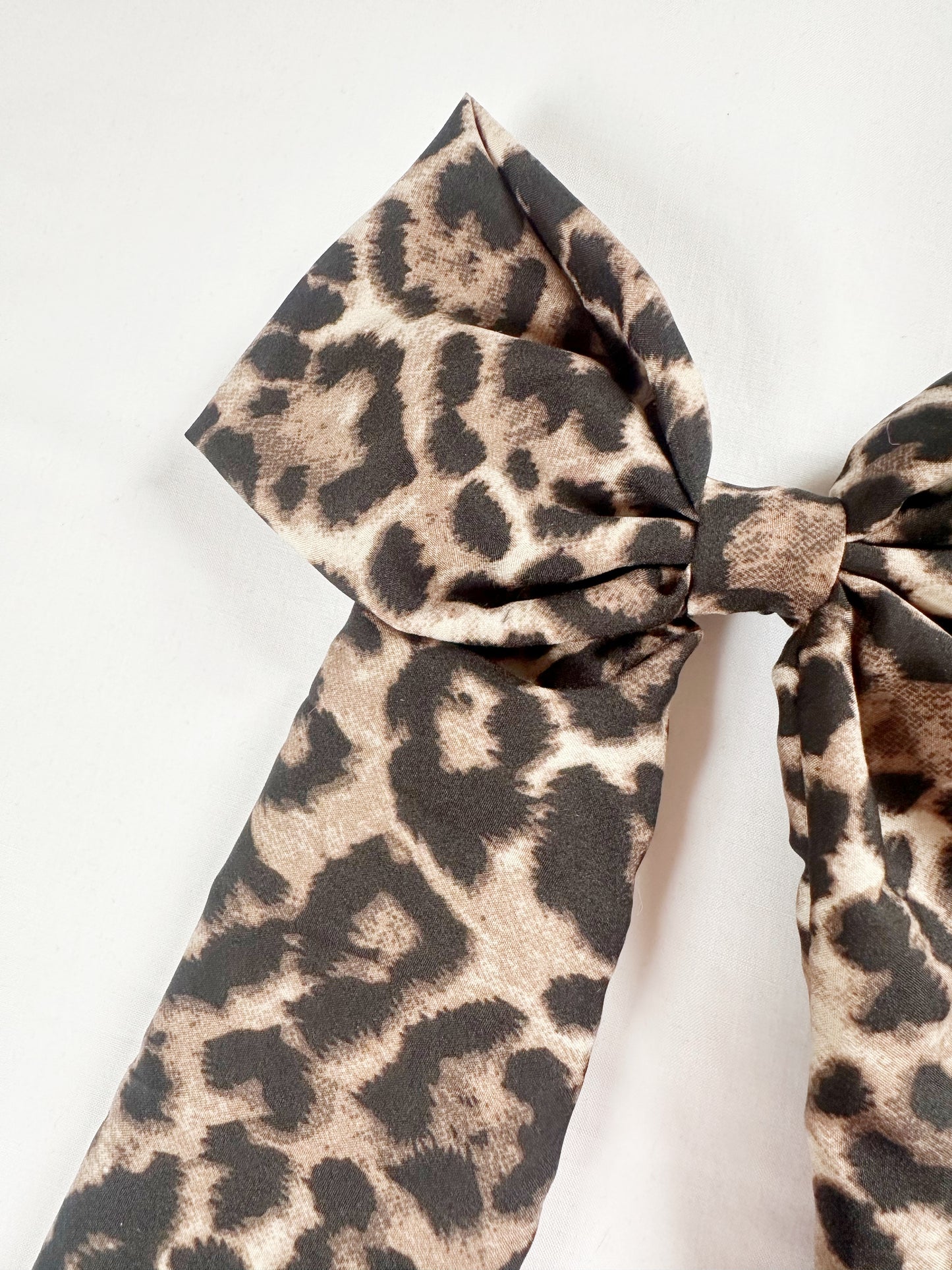Power Hair Bow in leopard print