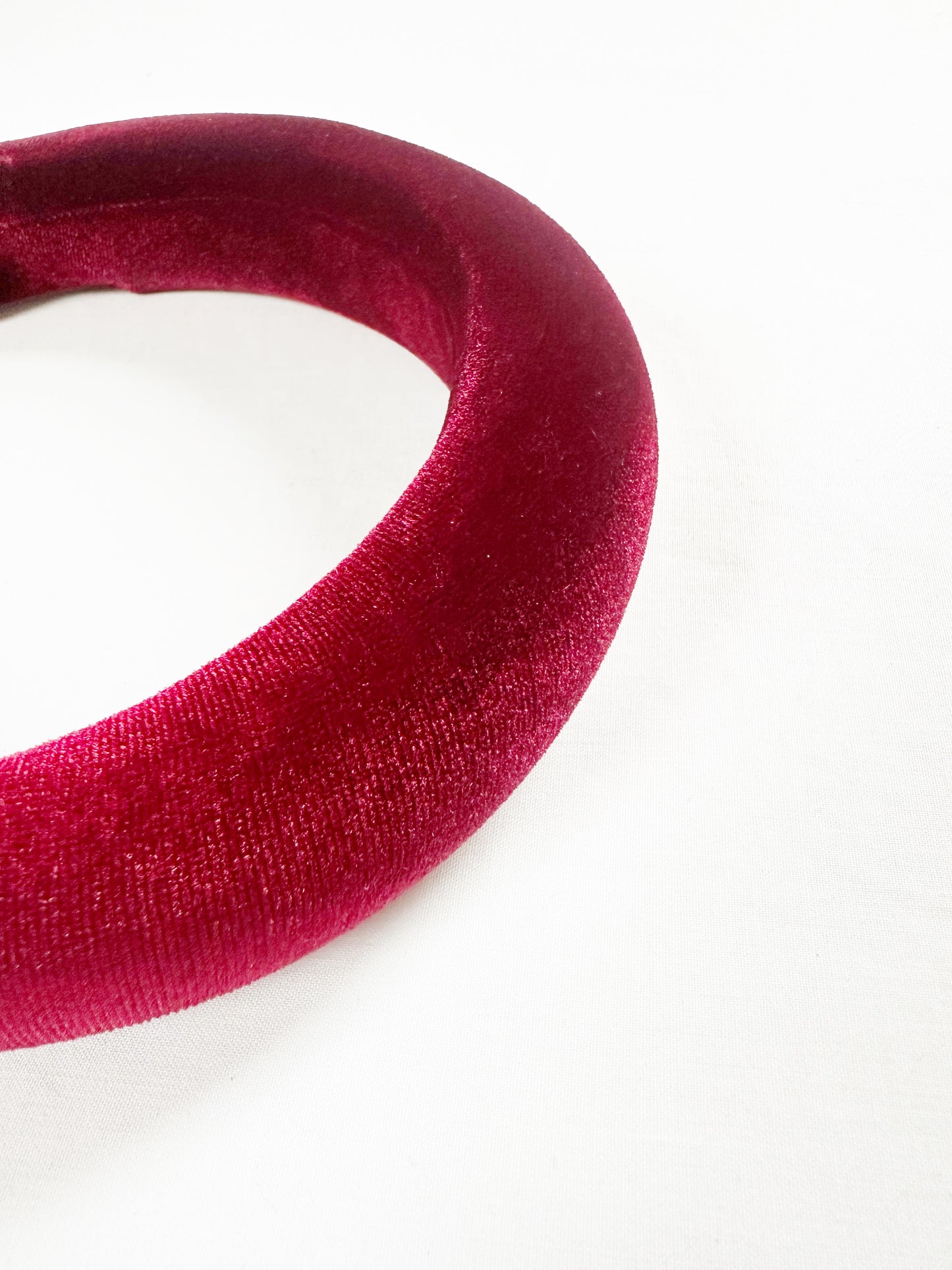 Padded Headband in deep red velour