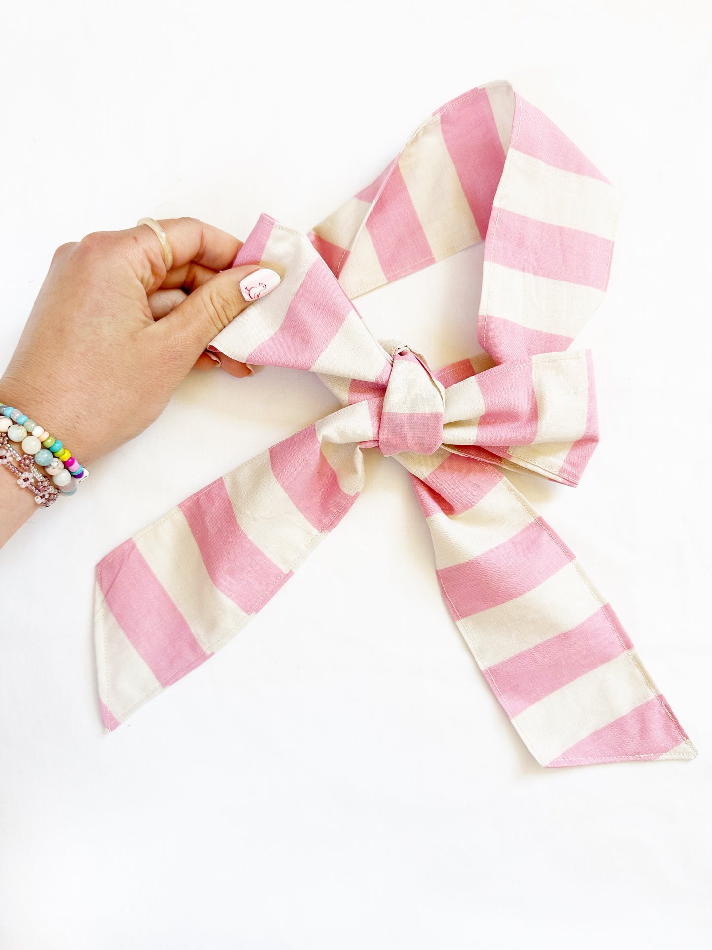 VersaTie hair & neck tie in Penny candy stripe