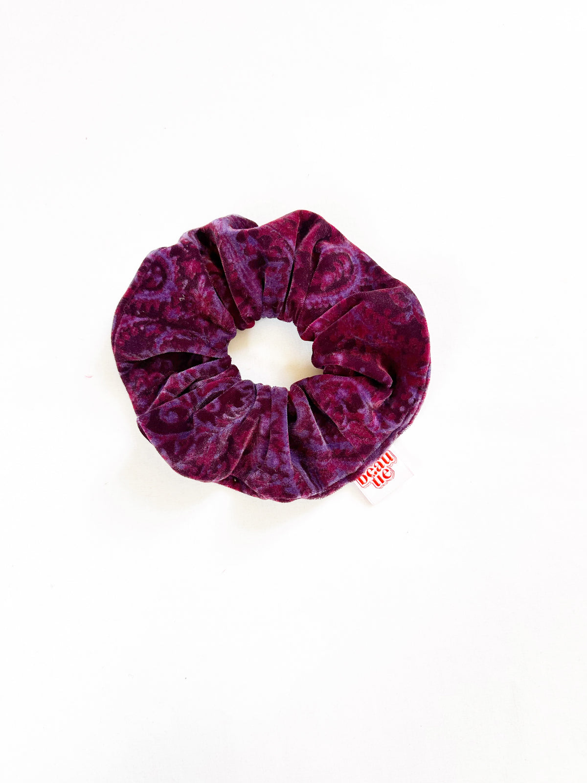 OG scrunchie in vintage paisley velvet