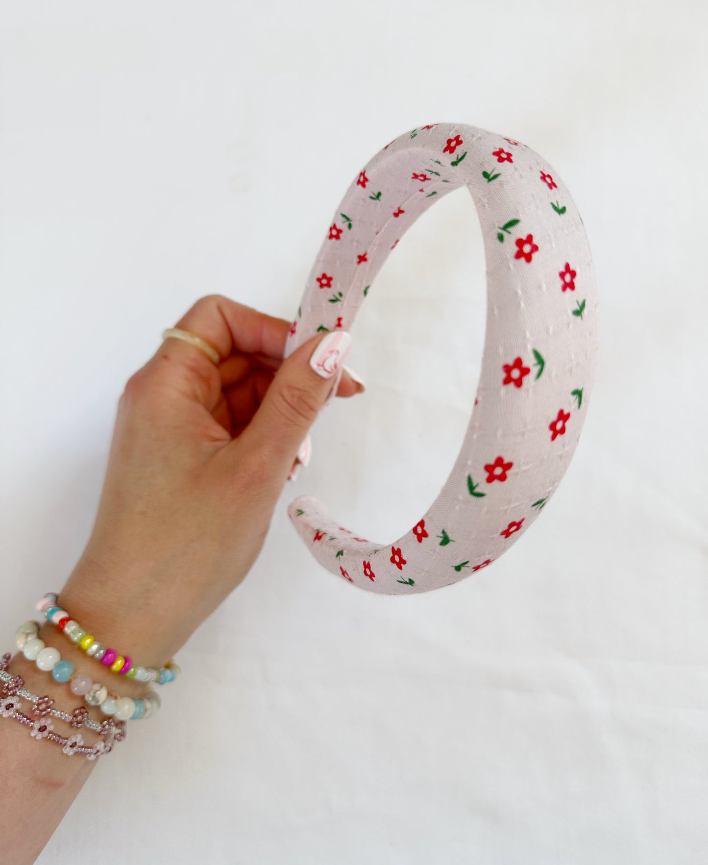 Classic Headband in pink red floral