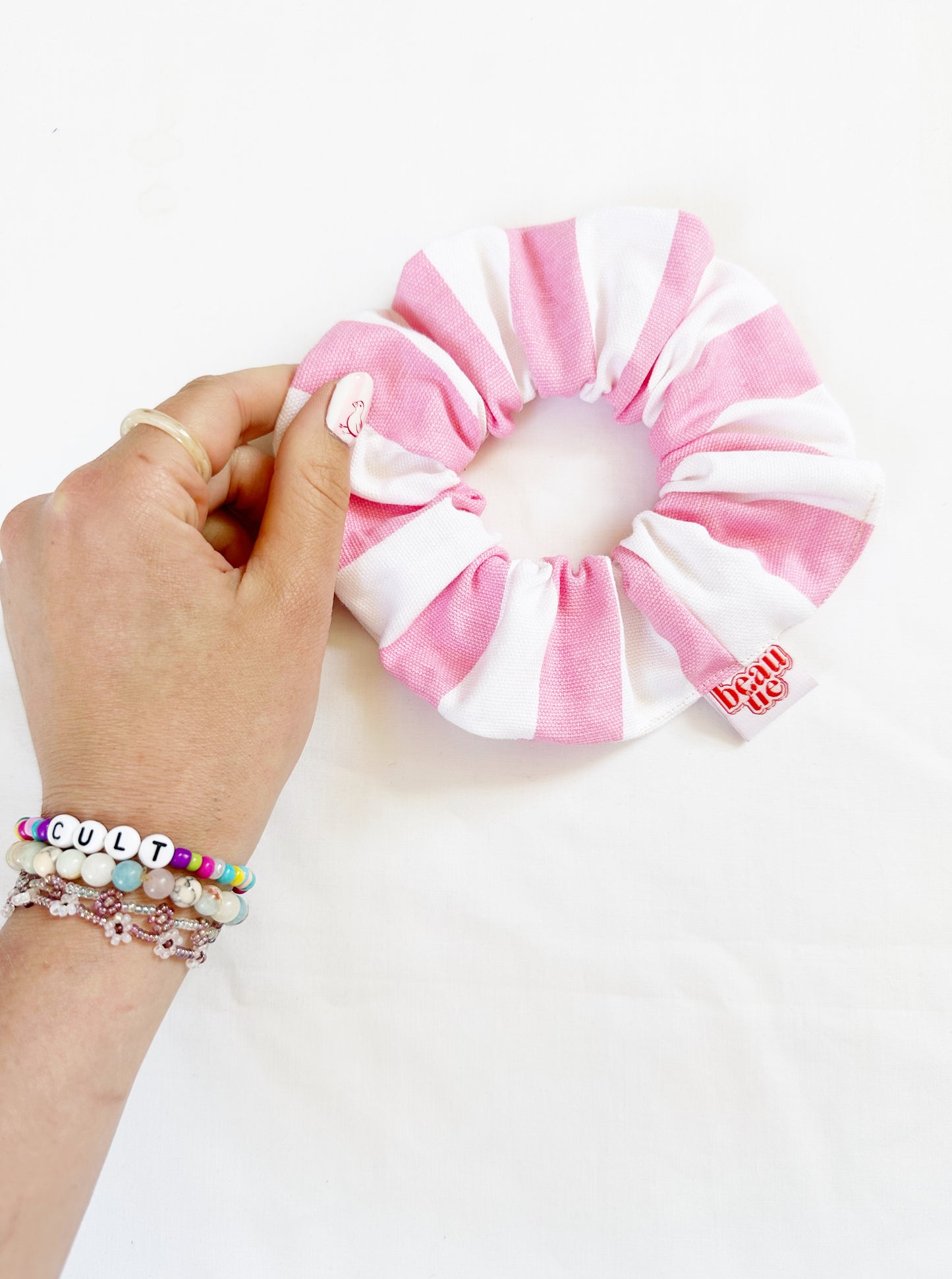 OG scrunchie in Penny candy stripe