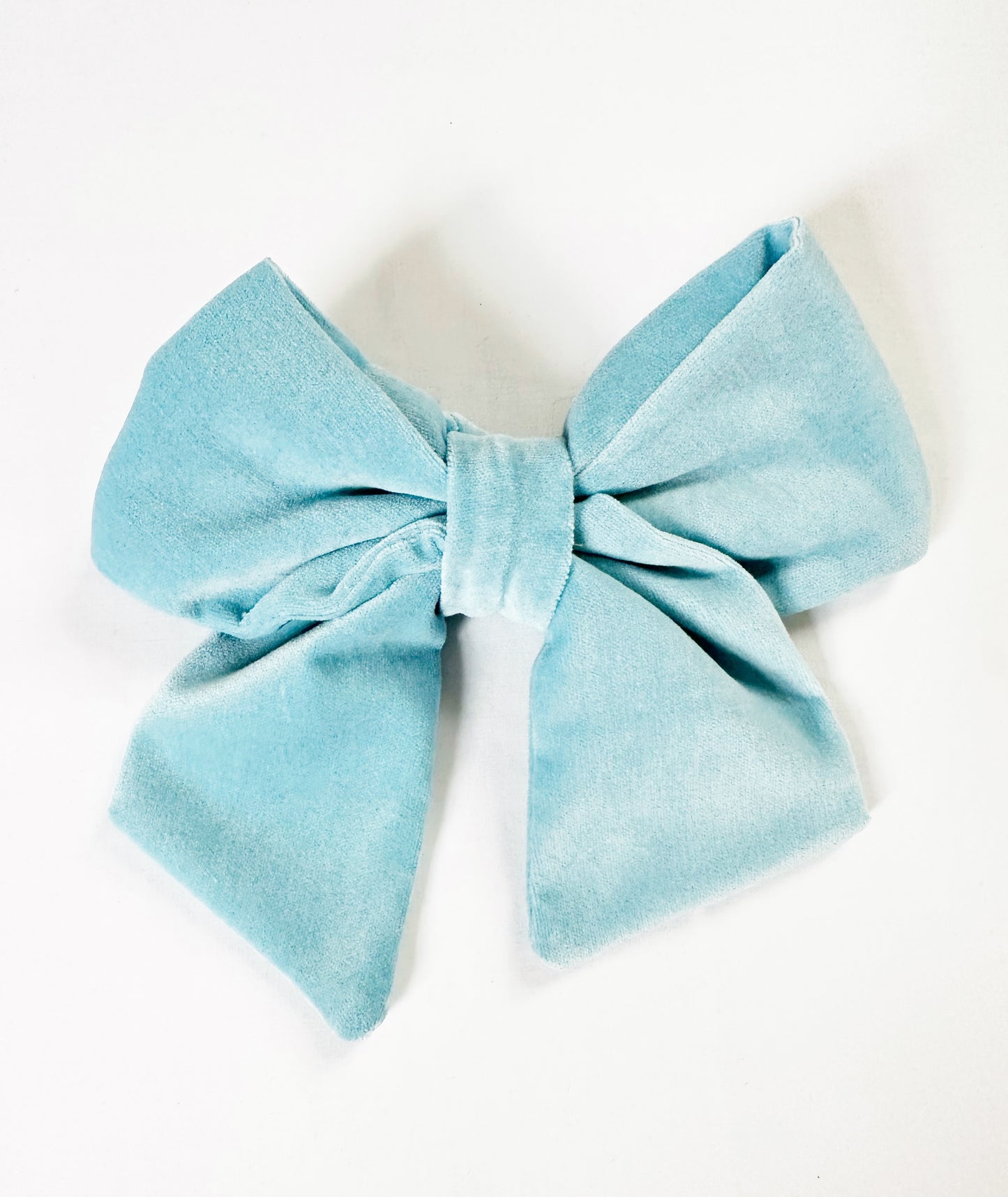 Hair Bow in icy blue velvet