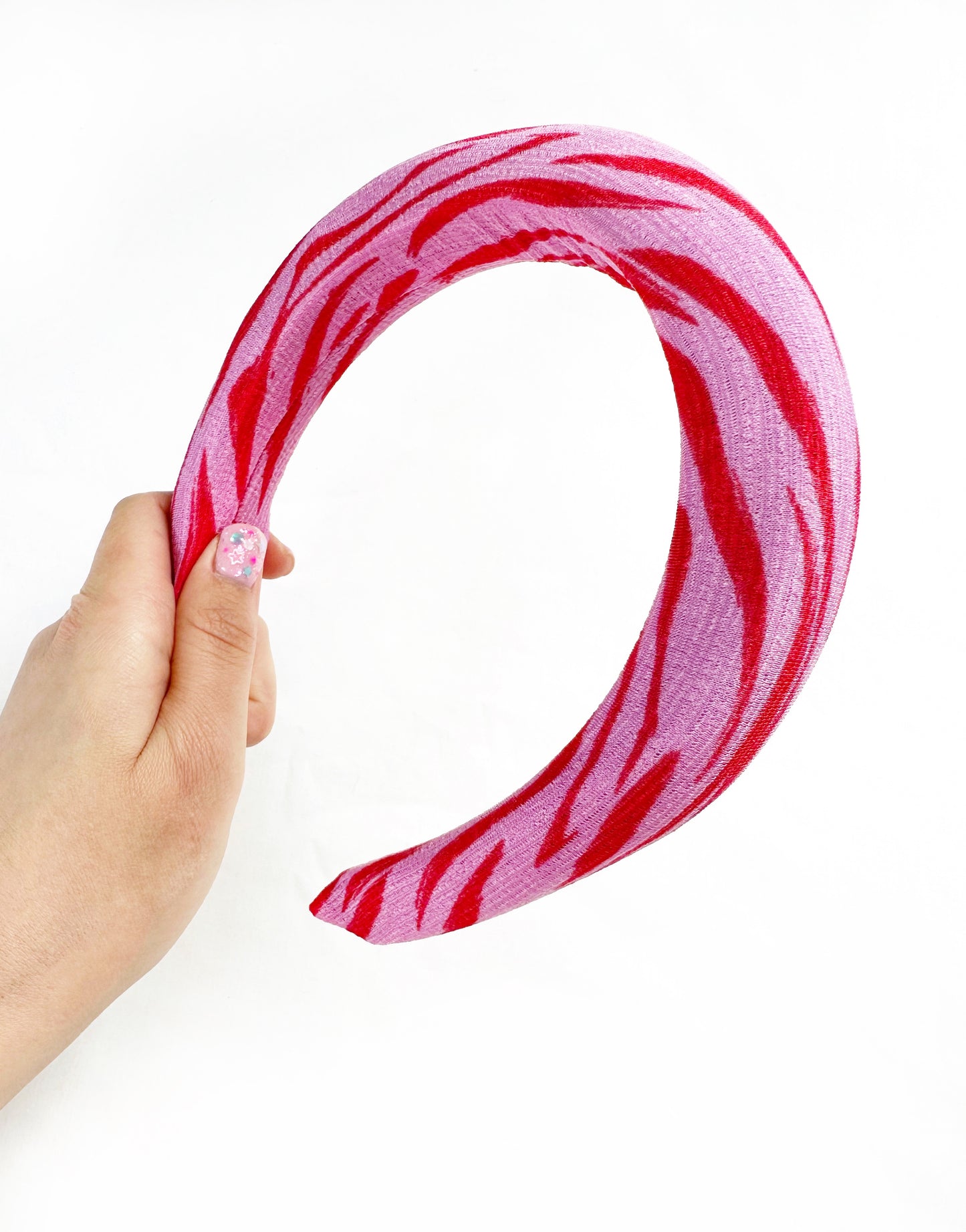 Padded Headband in Pink Zebra
