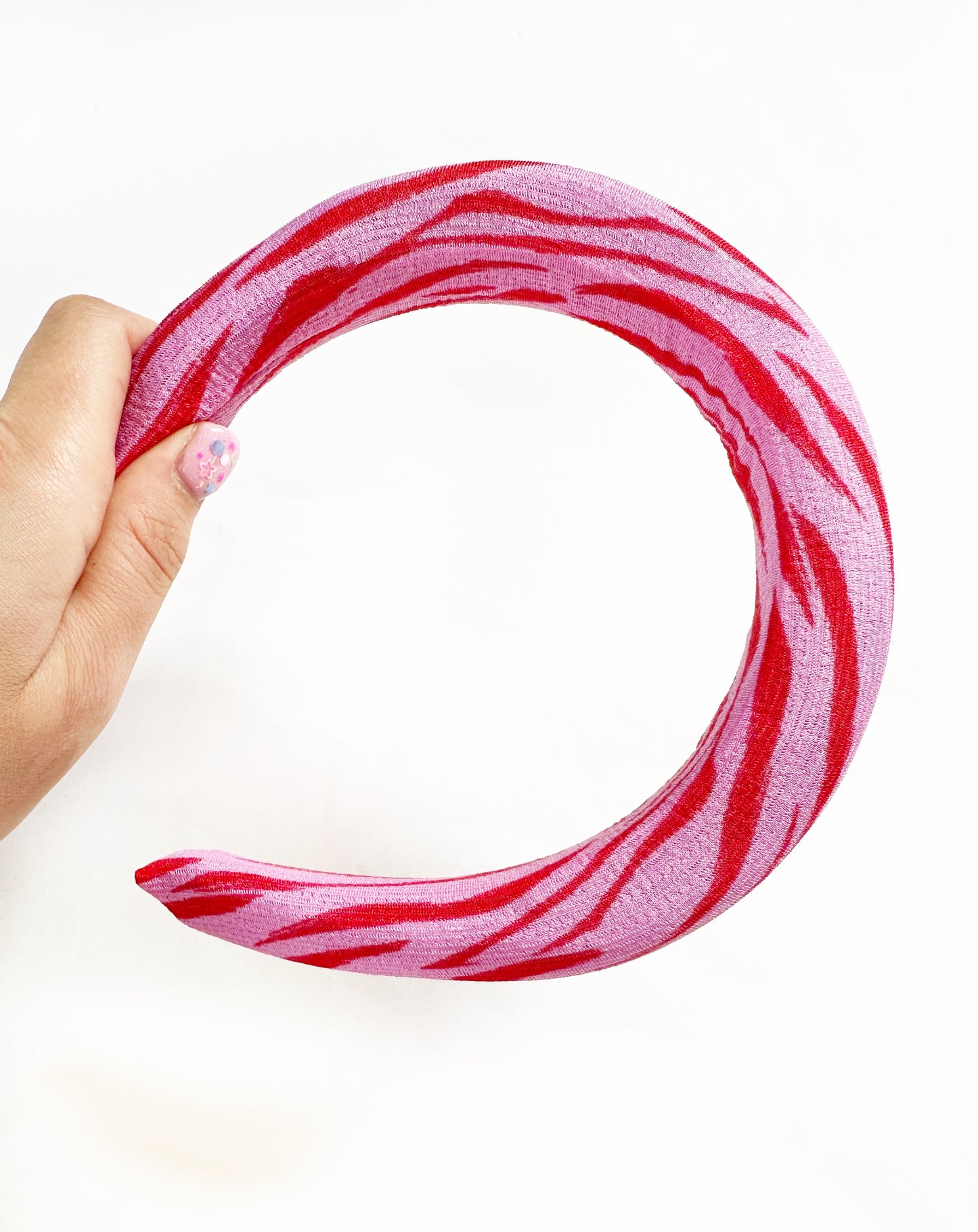 Padded Headband in Pink Zebra